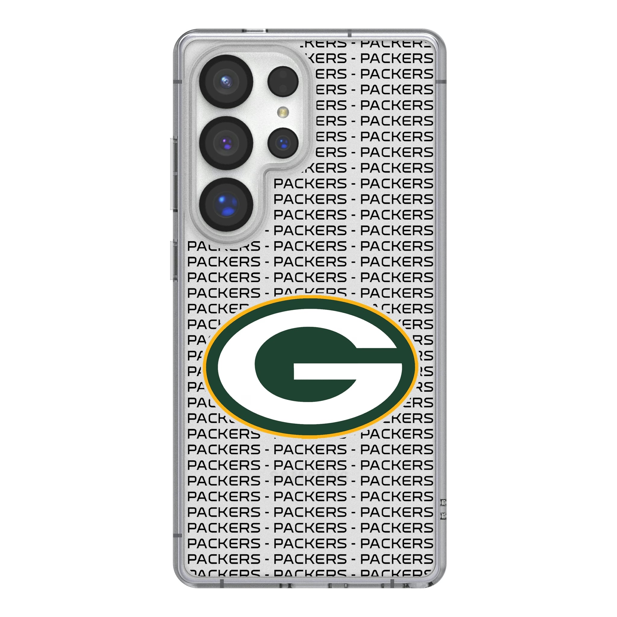 Green Bay Packers Text Backdrop Galaxy Clear Phone Case for Samsung Galaxy