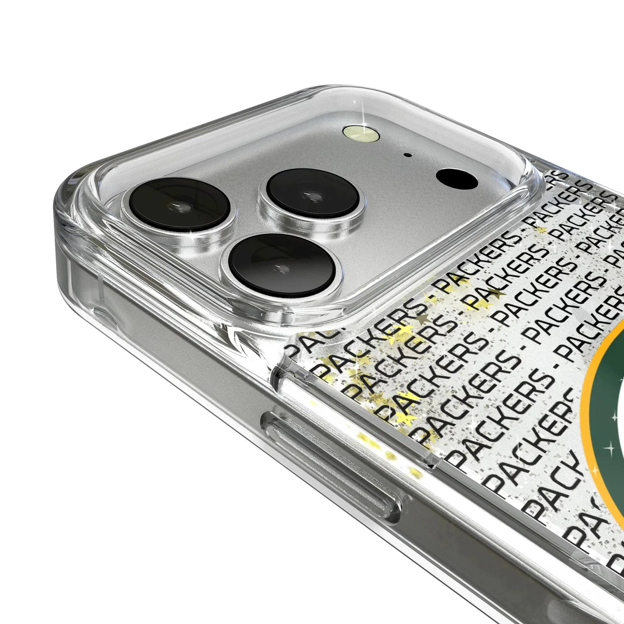 Green Bay Packers Text Backdrop iPhone Glitter Phone Case for Apple iPhone - Detail