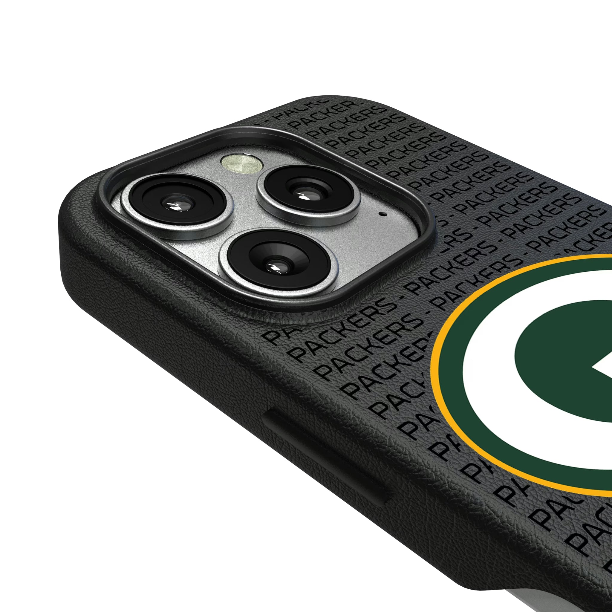 Green Bay Packers Text Backdrop iPhone MagSafe Compatible Phone Case for Apple iPhone - Detail
