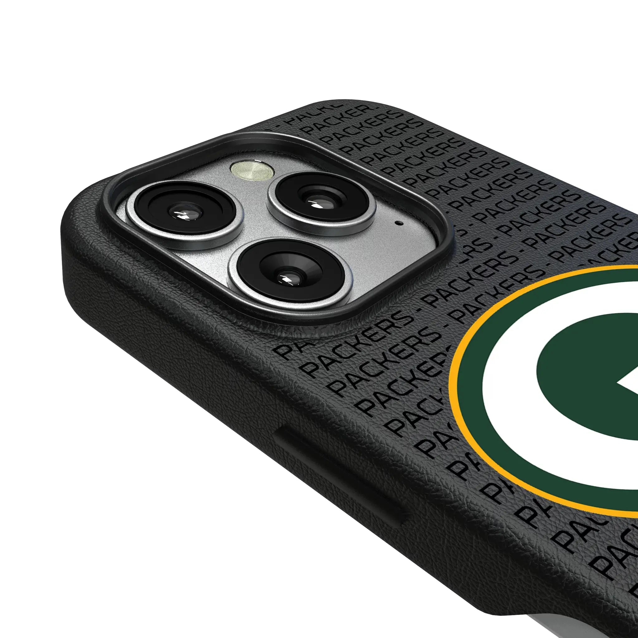 Green Bay Packers Text Backdrop iPhone MagSafe Compatible Phone Case for Apple iPhone - Detail