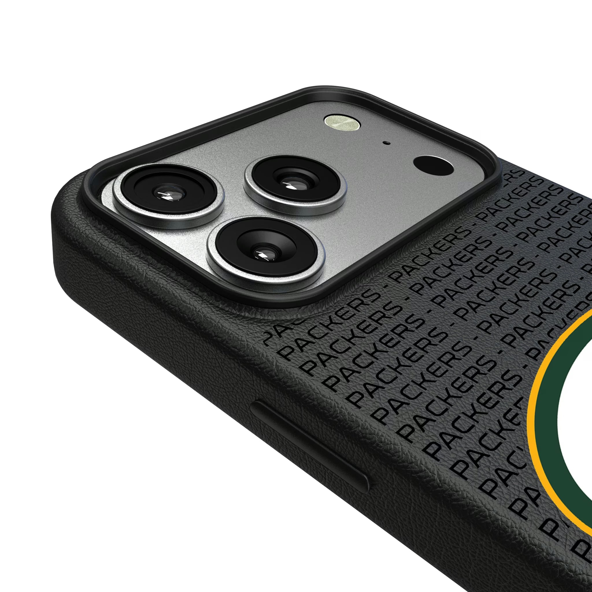 Green Bay Packers Text Backdrop iPhone MagSafe Compatible Phone Case for Apple iPhone - Detail#Device_iPhone 17 Pro