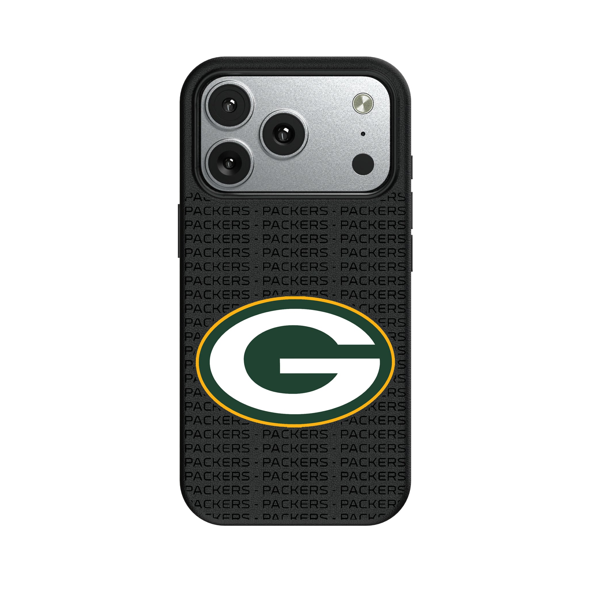 Green Bay Packers Text Backdrop iPhone MagSafe Compatible Phone Case for Apple iPhone#Device_iPhone 17 Pro