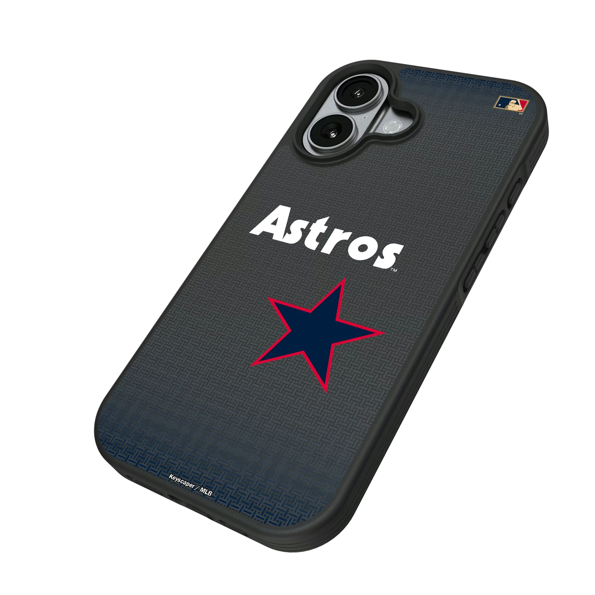 Houston Astros 1975-1981 - Cooperstown Collection Linen iPhone Bump Phone Case for Apple iPhone - Isometric View#Device_iPhone 17