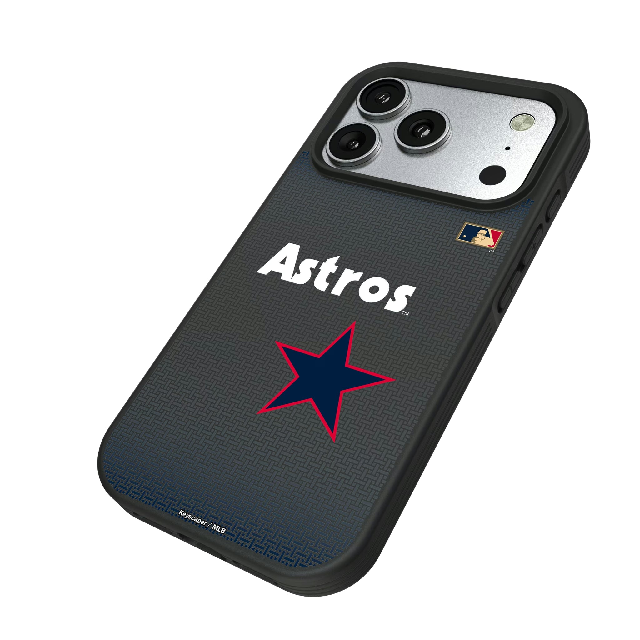 Houston Astros 1975-1981 - Cooperstown Collection Linen iPhone Bump Phone Case for Apple iPhone - Isometric View#Device_iPhone 17 Pro