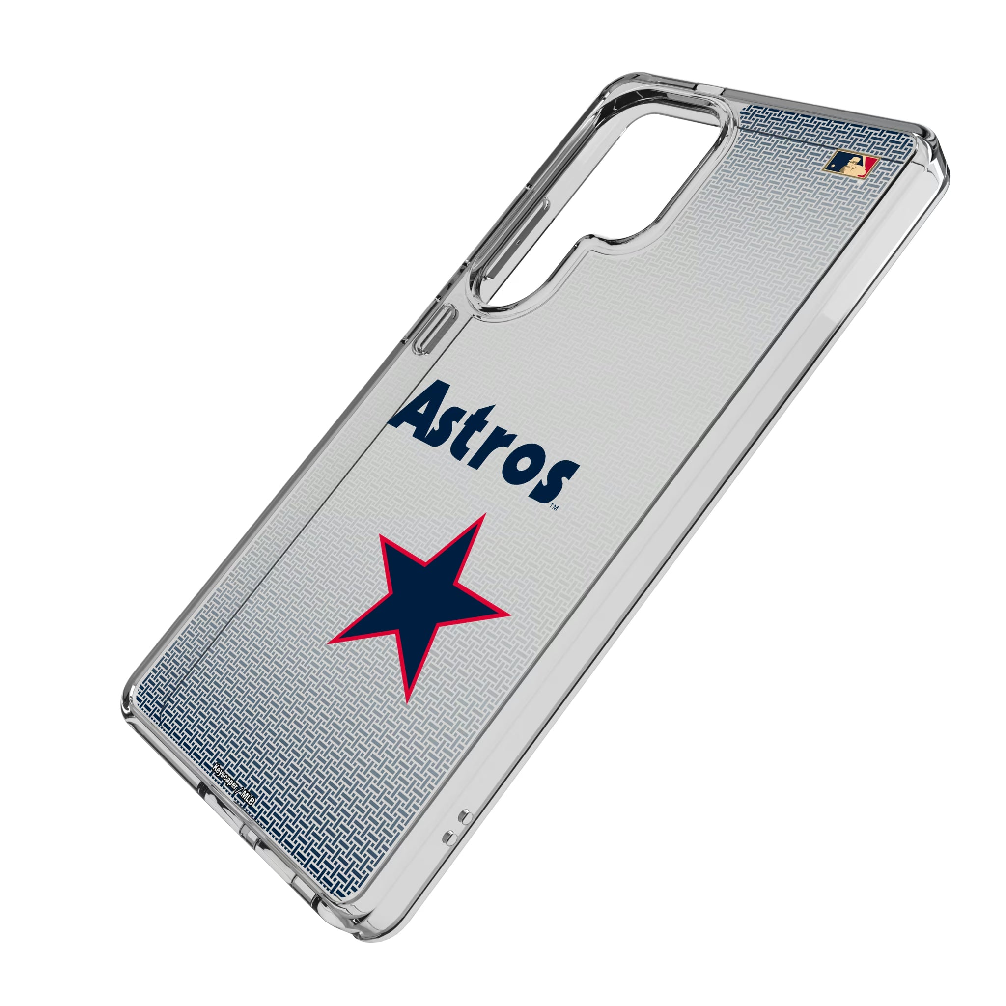Houston Astros 1975-1981 - Cooperstown Collection Linen Galaxy Clear Phone Case for Samsung Galaxy - Isometric View