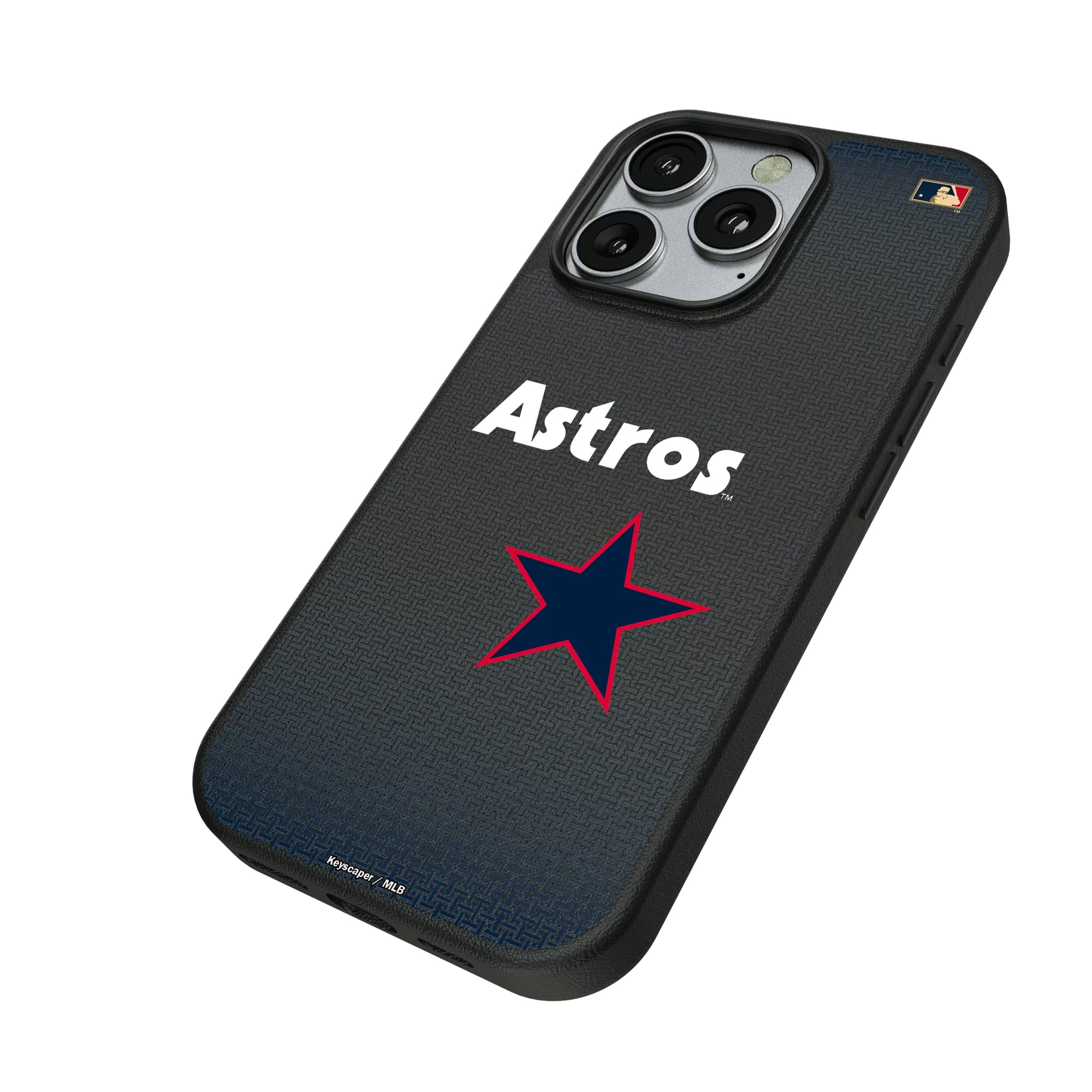 Houston Astros 1975-1981 - Cooperstown Collection Linen iPhone MagSafe Compatible Phone Case for Apple iPhone - Isometric View