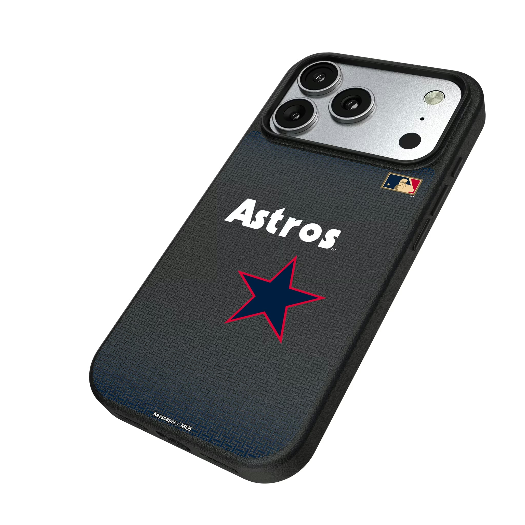 Houston Astros 1975-1981 - Cooperstown Collection Linen iPhone MagSafe Compatible Phone Case for Apple iPhone - Isometric View#Device_iPhone 17 Pro