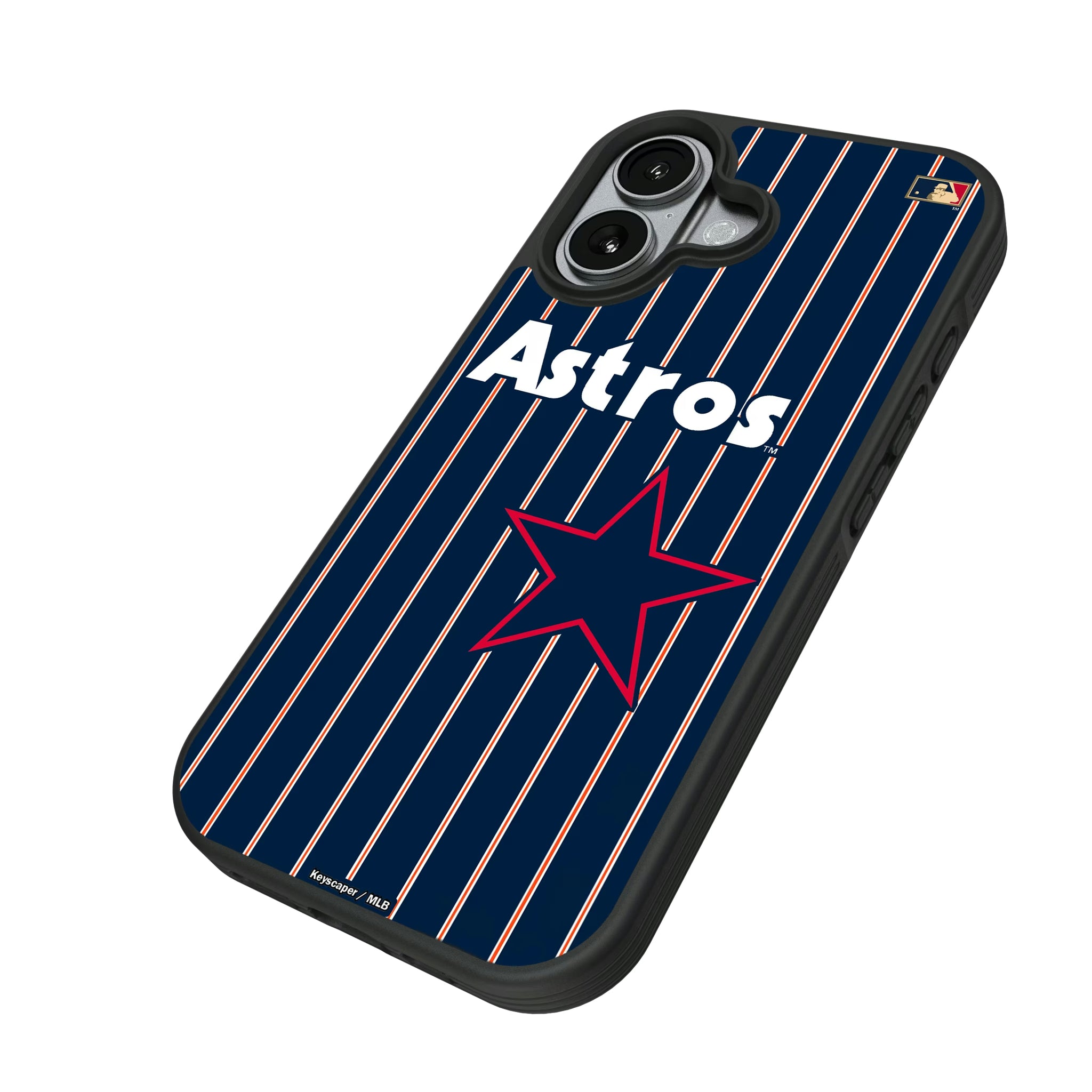 Houston Astros 1975-1981 - Cooperstown Collection Pinstripe iPhone Bump Phone Case for Apple iPhone - Isometric View#Device_iPhone 17