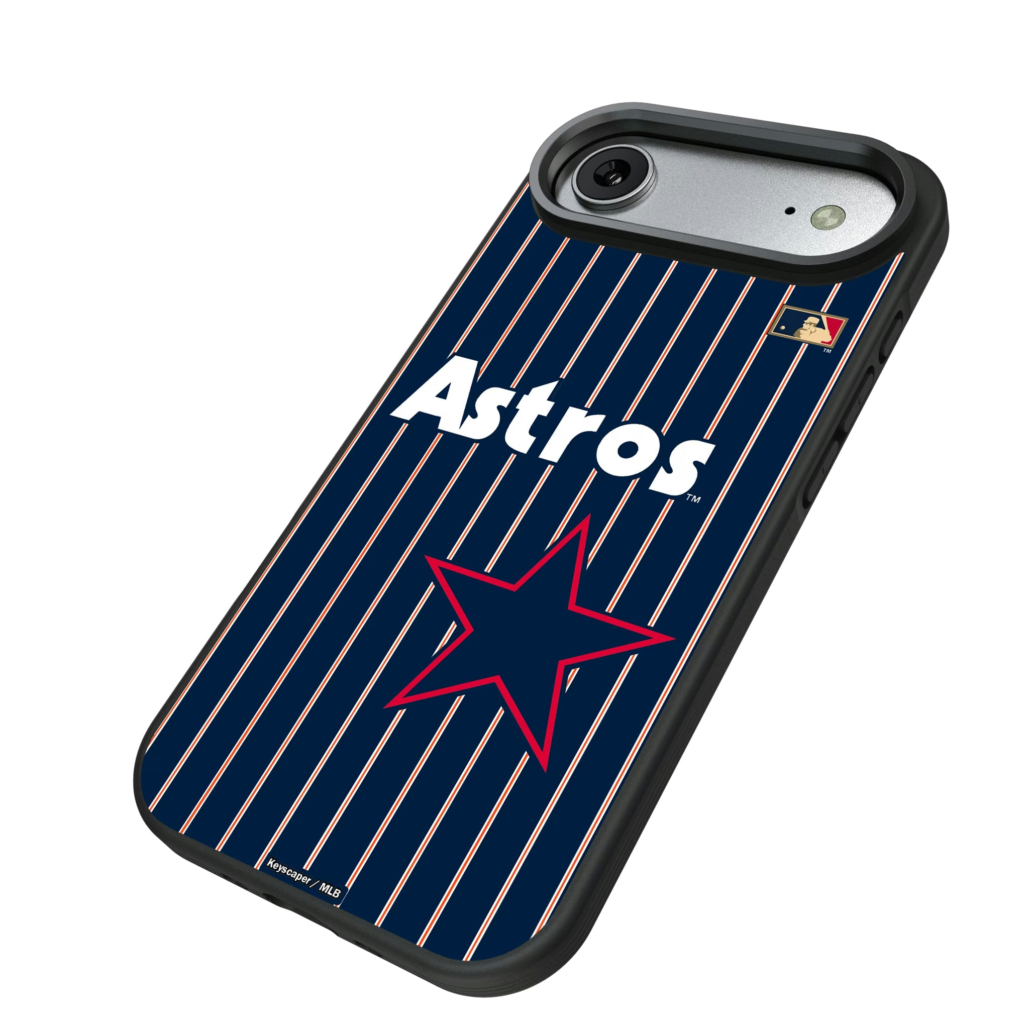 Houston Astros 1975-1981 - Cooperstown Collection Pinstripe iPhone Bump Phone Case for Apple iPhone - Isometric View#Device_iPhone Air