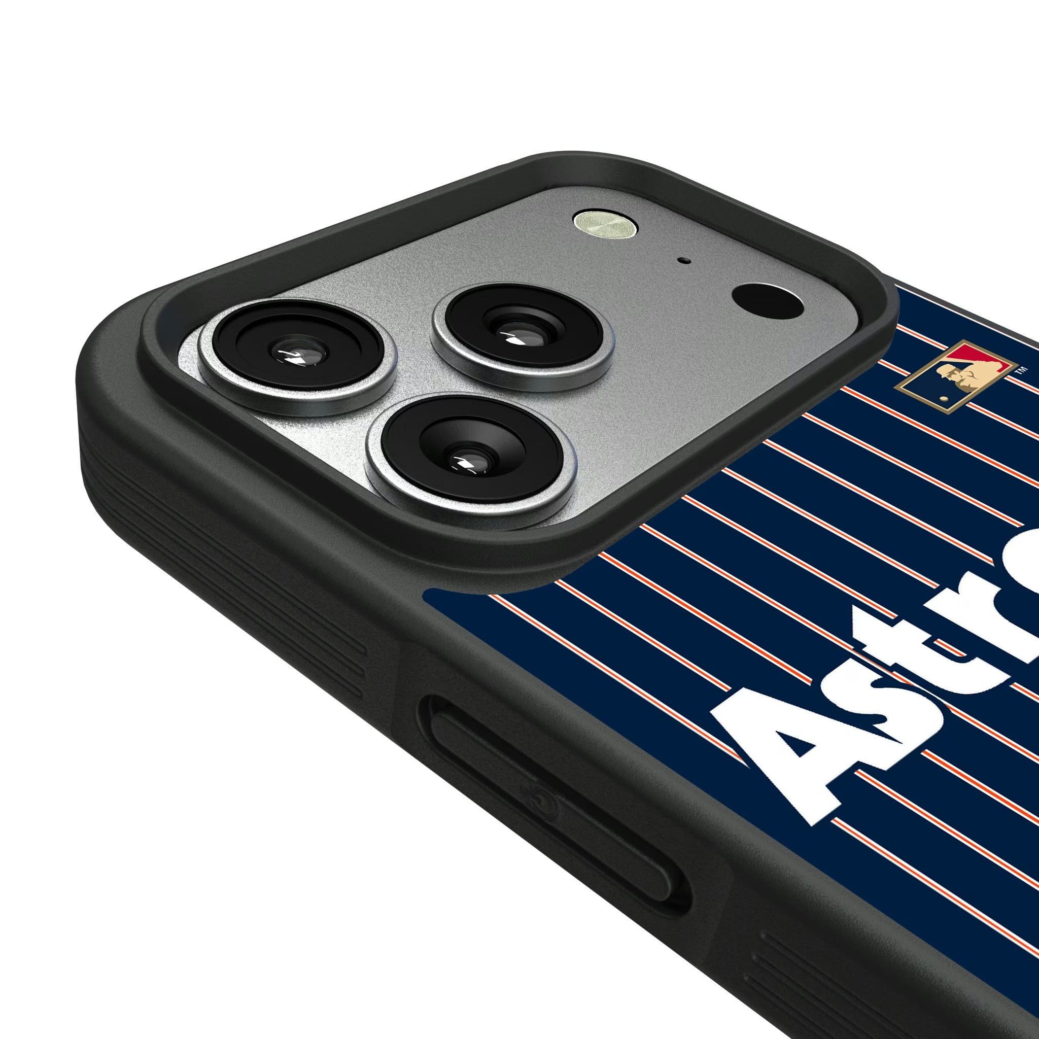 Houston Astros 1975-1981 - Cooperstown Collection Pinstripe iPhone Bump Phone Case for Apple iPhone - Detail#Device_iPhone 17 Pro