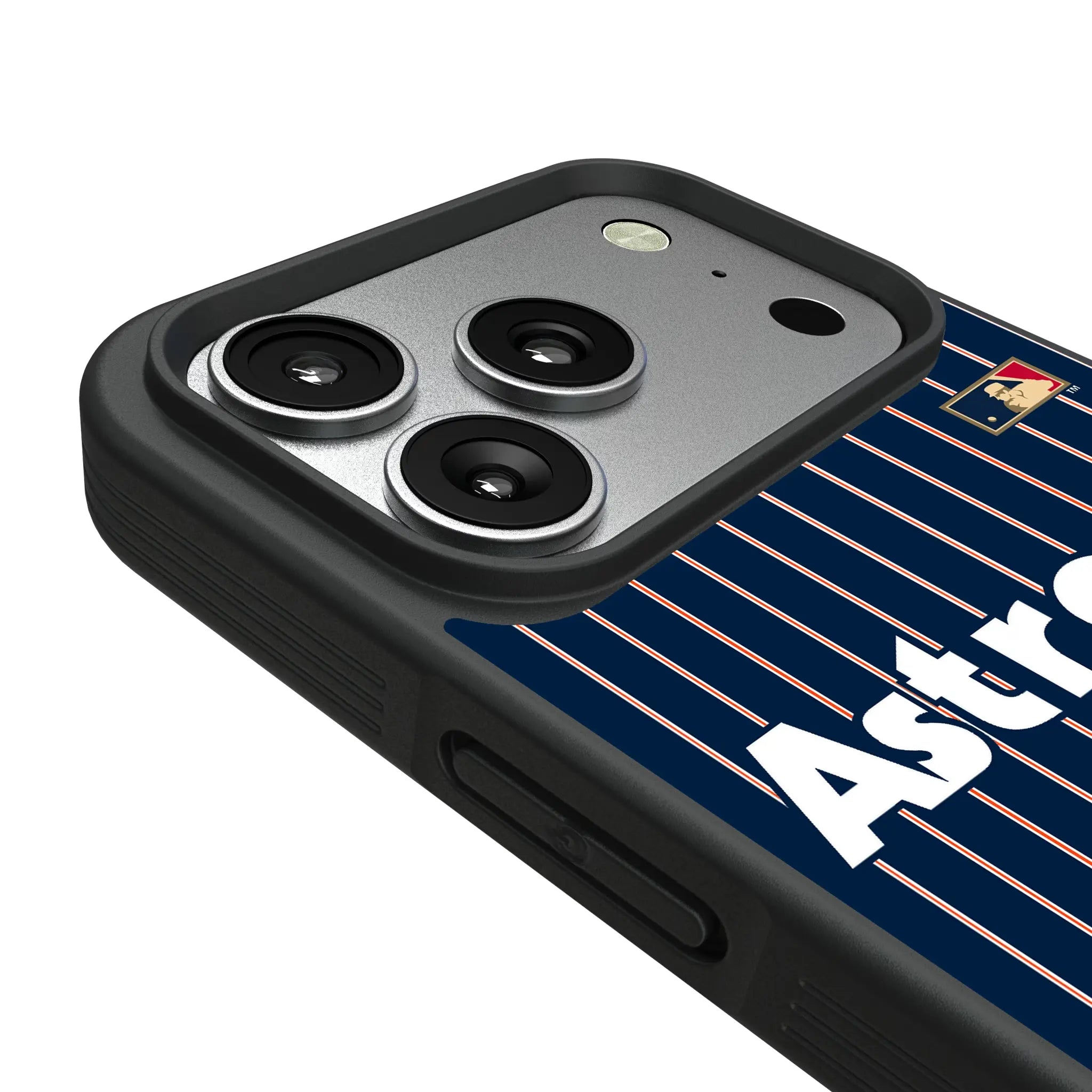 Houston Astros 1975-1981 - Cooperstown Collection Pinstripe iPhone Bump Phone Case for Apple iPhone - Detail#Device_iPhone 17 Pro