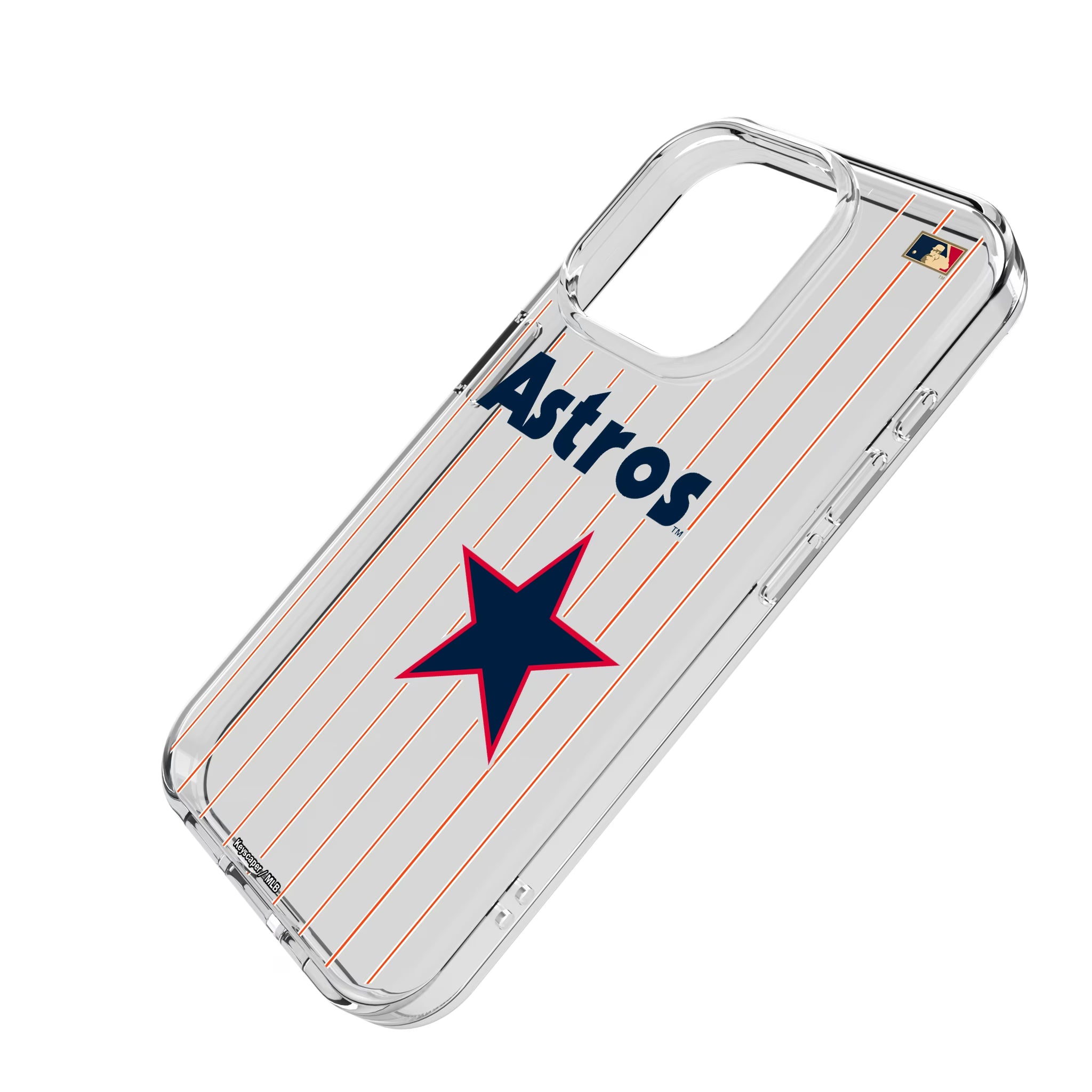 Houston Astros 1975-1981 - Cooperstown Collection Pinstripe iPhone Clear Phone Case for Apple iPhone - Isometric View