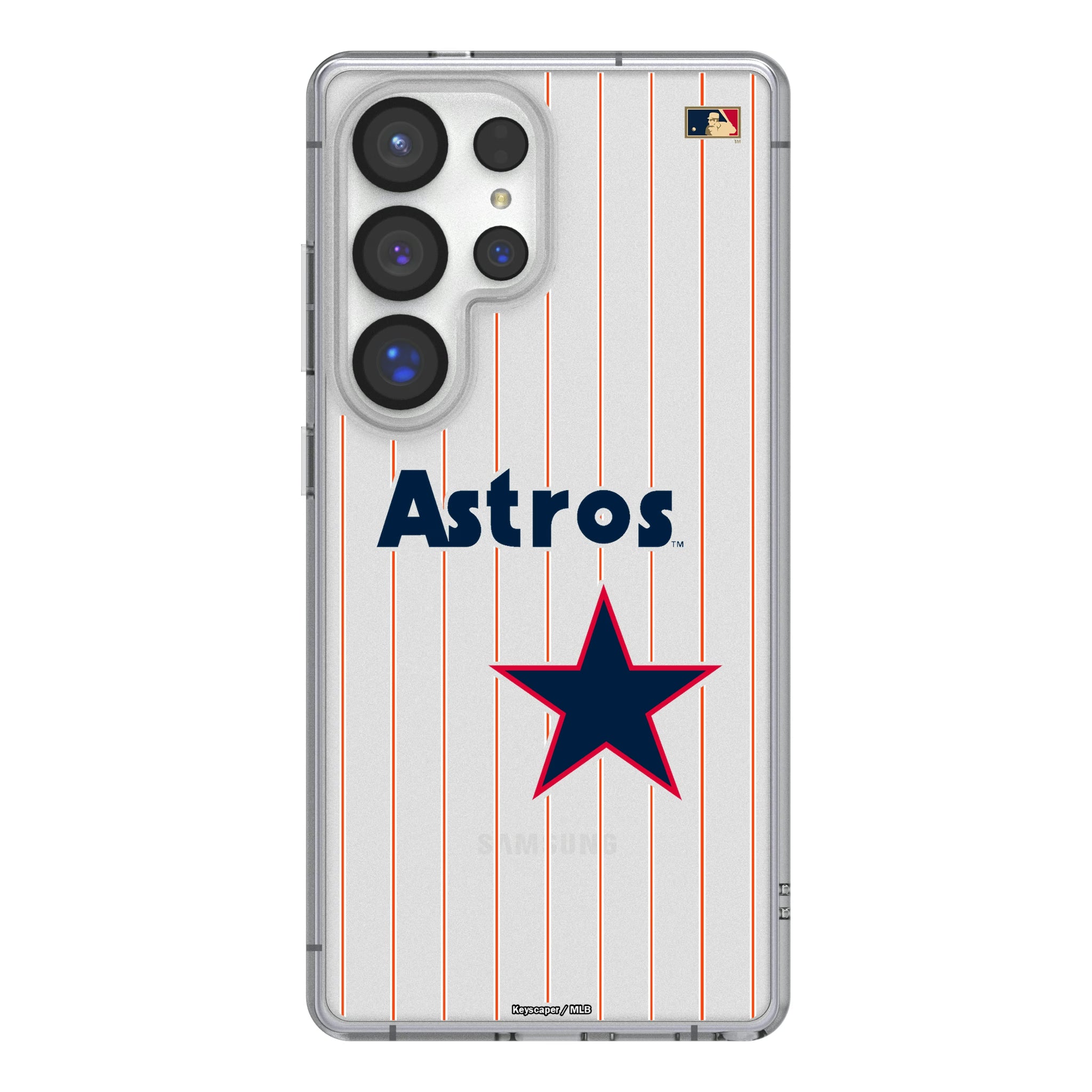 Houston Astros 1975-1981 - Cooperstown Collection Pinstripe Galaxy Clear Phone Case for Samsung Galaxy