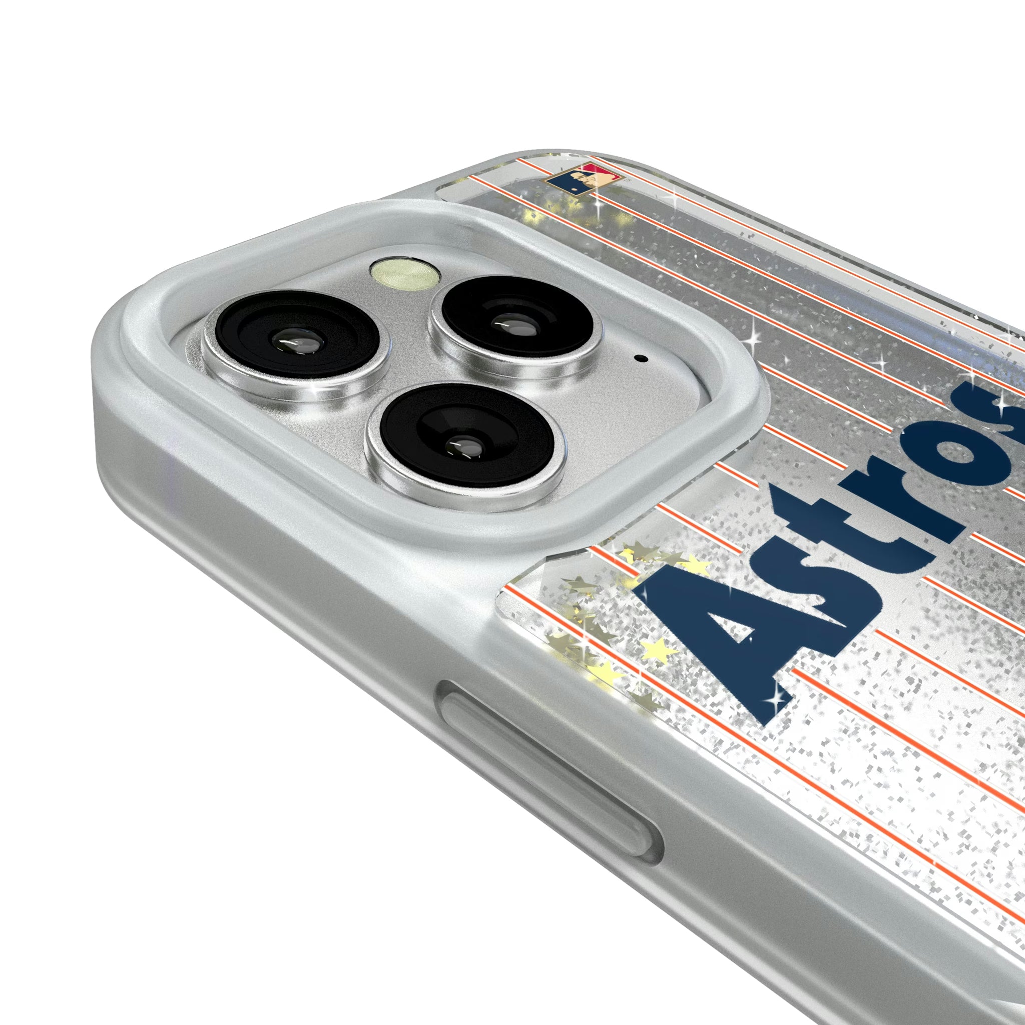 Houston Astros 1975-1981 - Cooperstown Collection Pinstripe iPhone Glitter Phone Case for Apple iPhone - Detail#Device_iPhone 16 Pro