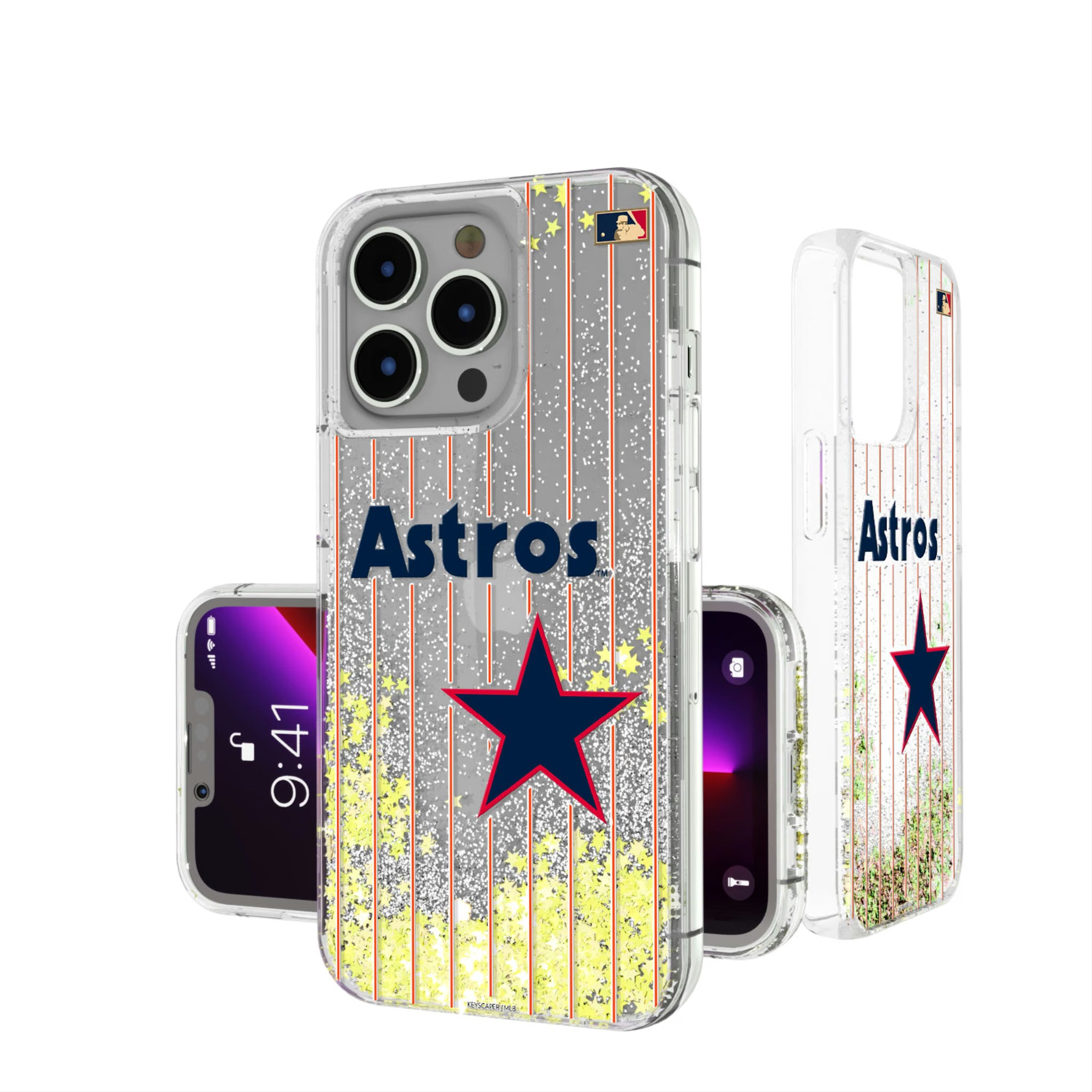 Houston Astros 1975-1981 - Cooperstown Collection Pinstripe iPhone Glitter Phone Case for Apple iPhone
