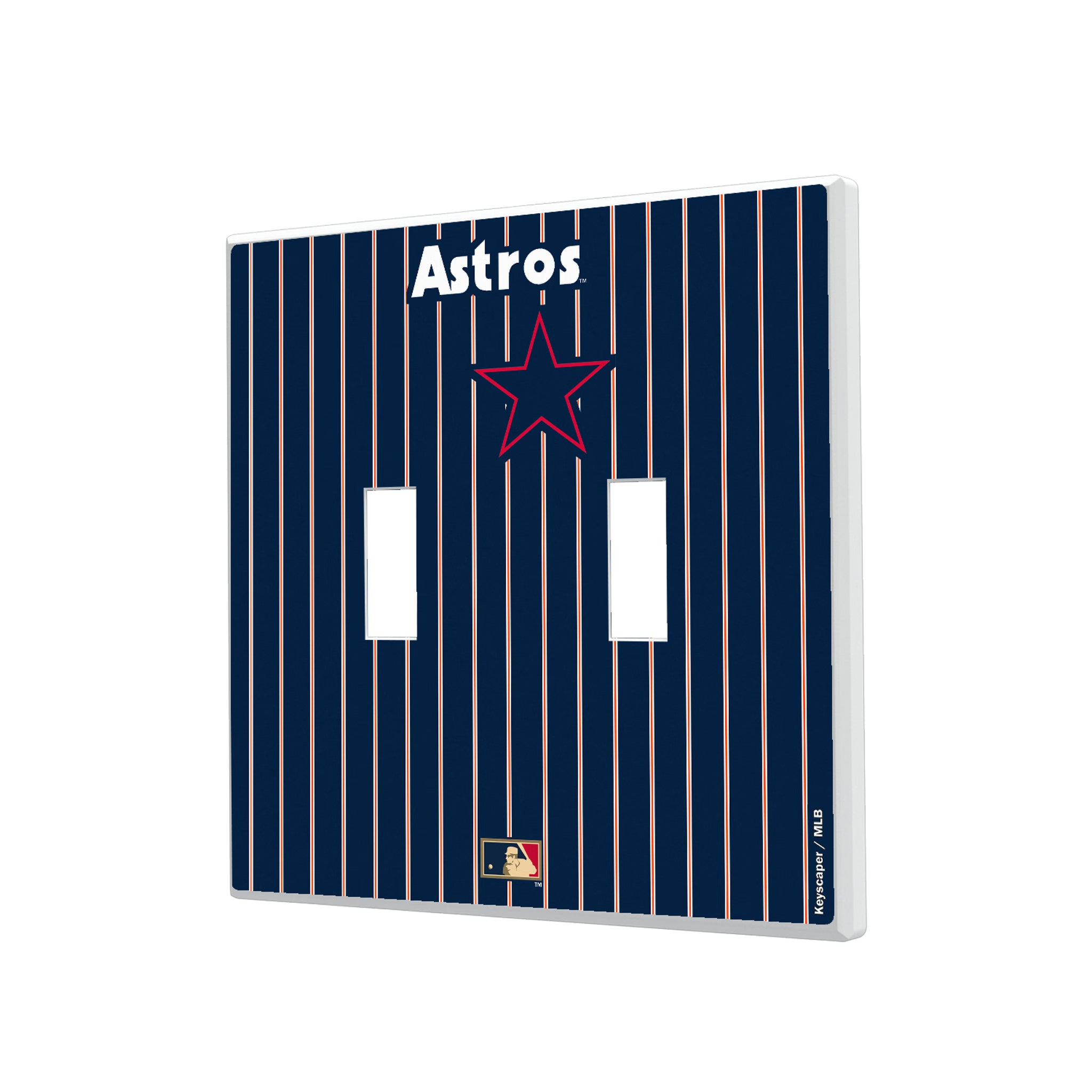 Houston Astros 1975-1981 - Cooperstown Collection Pinstripe Hidden-Screw Light Switch Plate#Style_Double Toggle