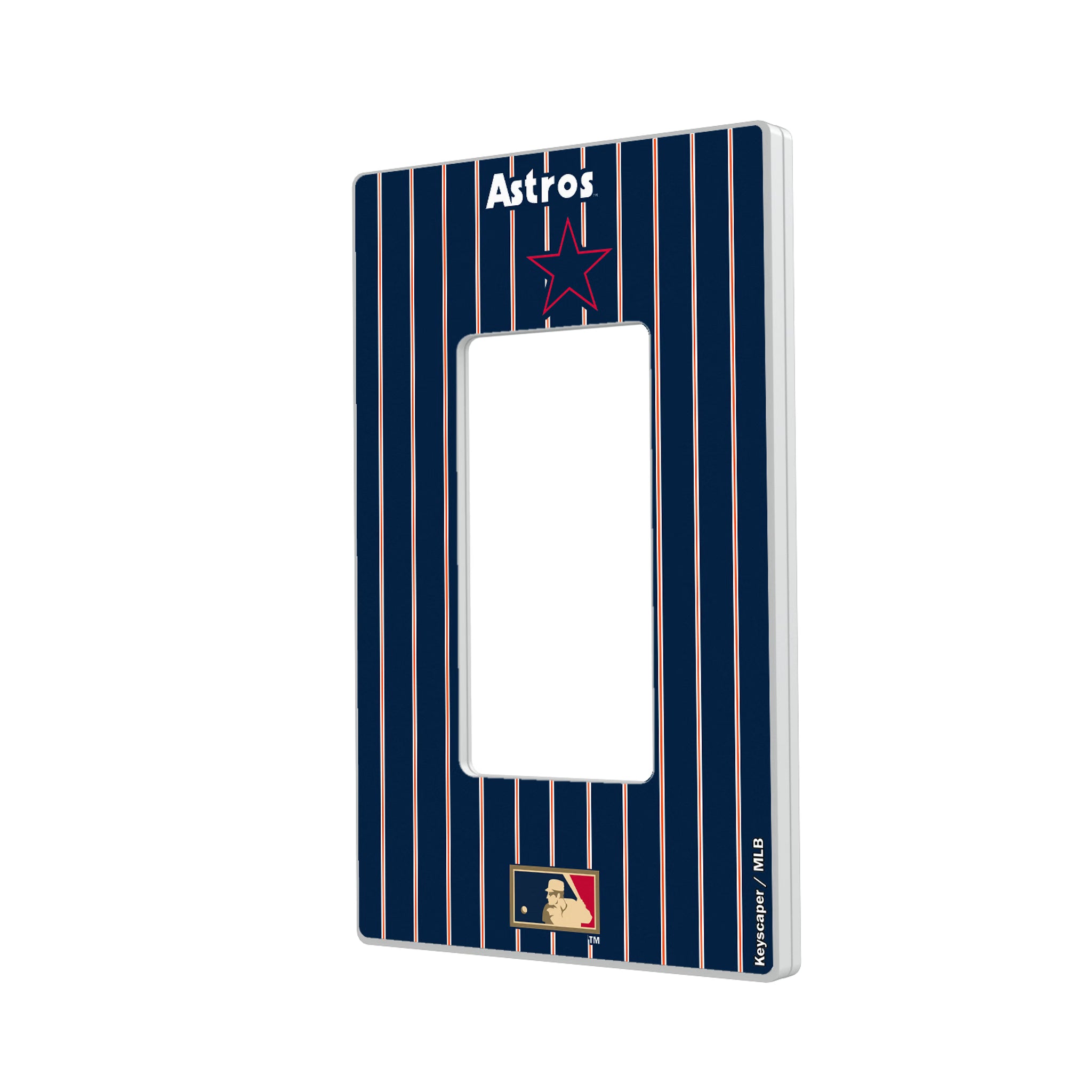 Houston Astros 1975-1981 - Cooperstown Collection Pinstripe Hidden-Screw Light Switch Plate#Style_Single Rocker