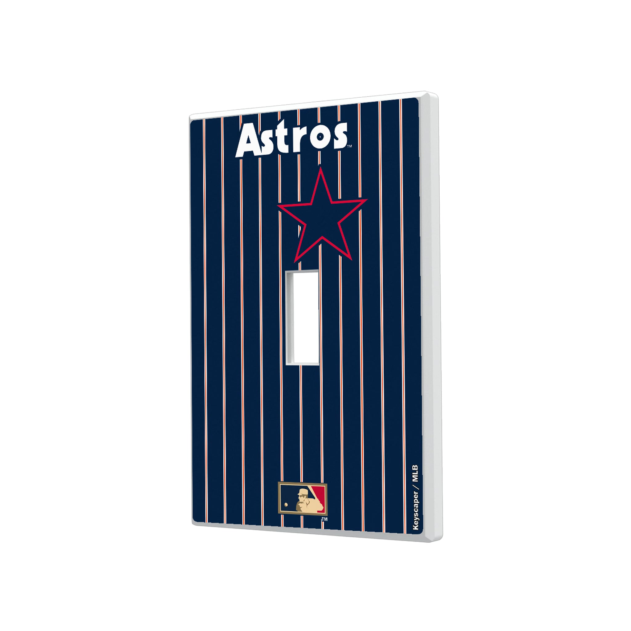 Houston Astros 1975-1981 - Cooperstown Collection Pinstripe Hidden-Screw Light Switch Plate#Style_Single Toggle
