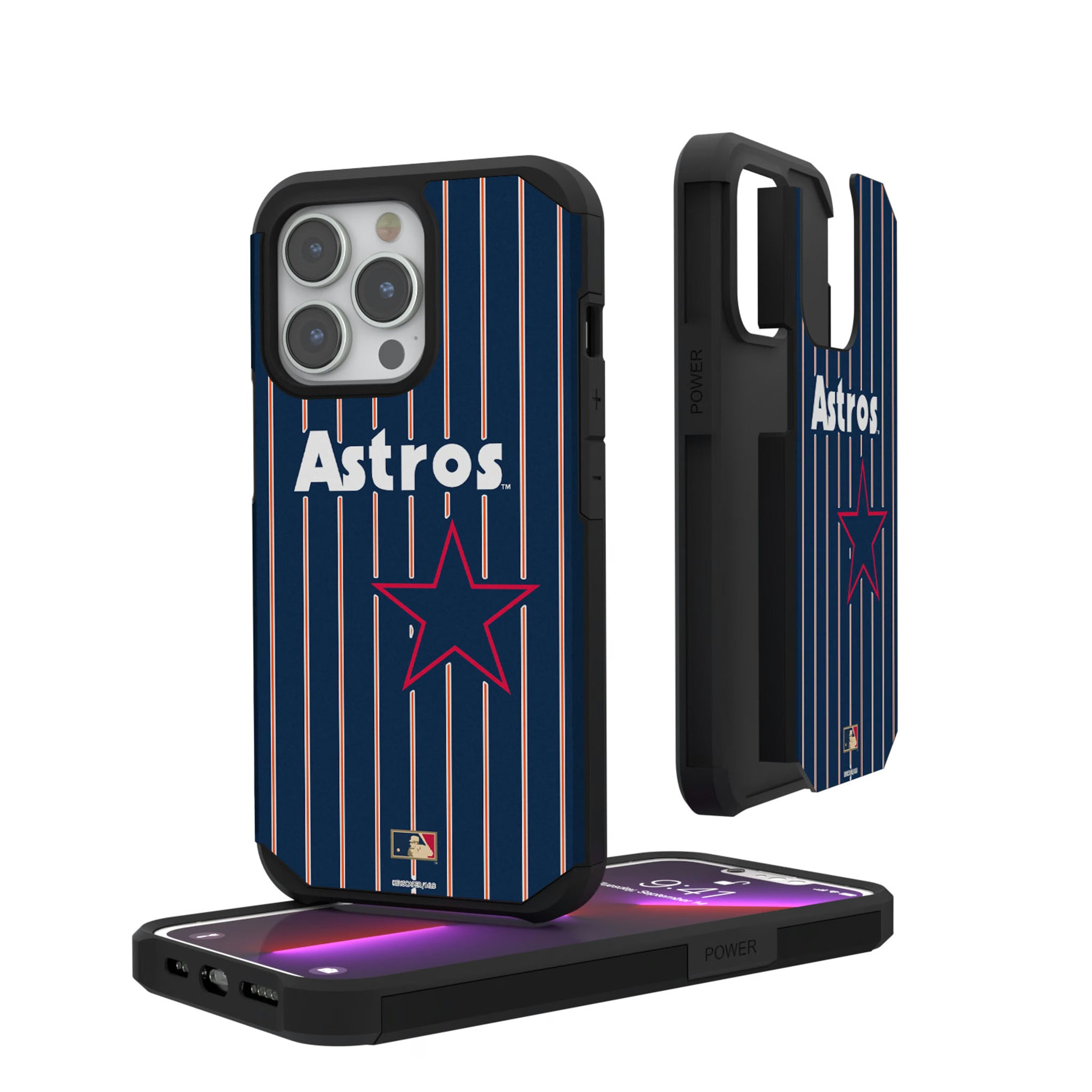 Houston Astros 1975-1981 - Cooperstown Collection Pinstripe iPhone Rugged Phone Case for Apple iPhone