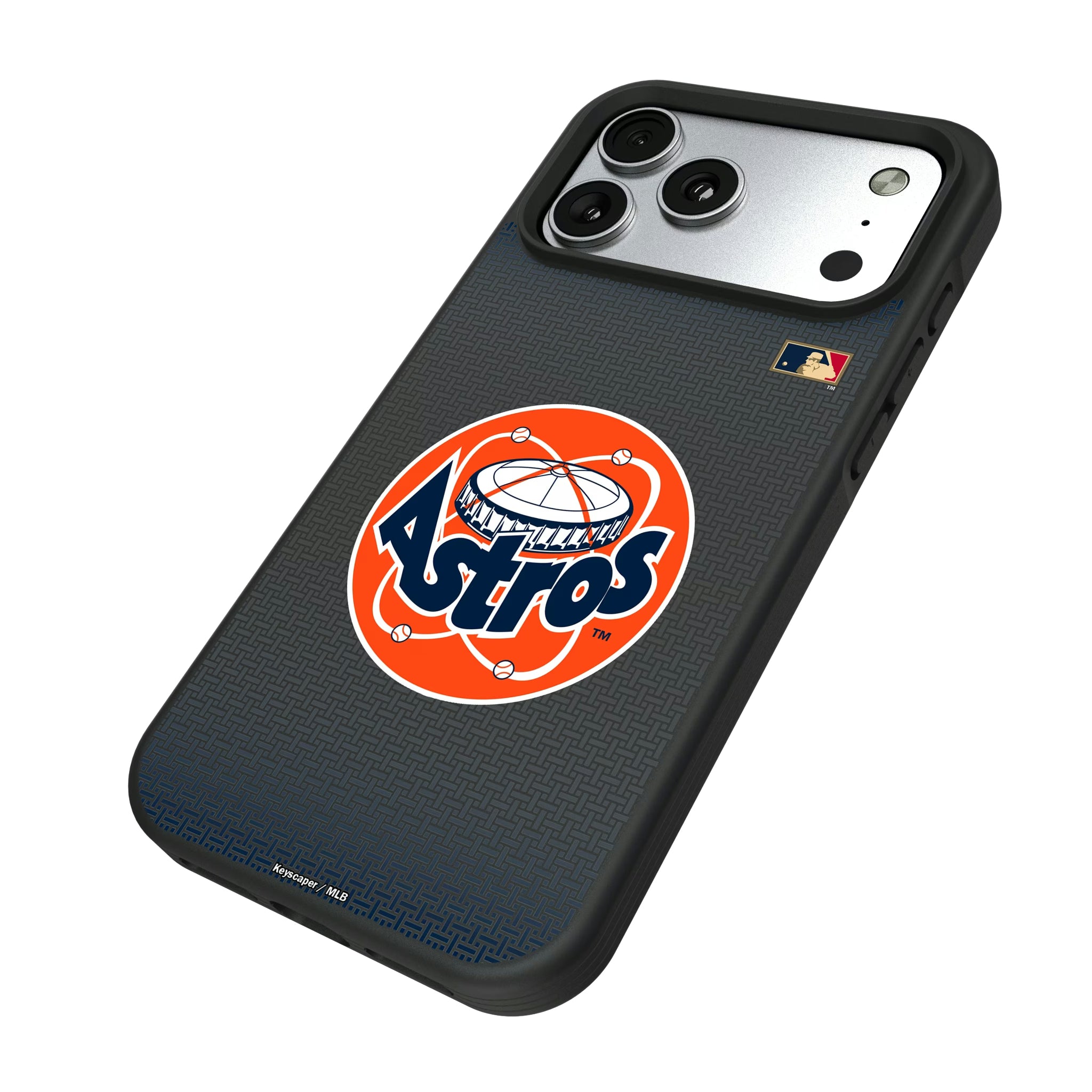 Houston Astros 1977-1993 - Cooperstown Collection Linen iPhone Bump Phone Case for Apple iPhone - Isometric View#Device_iPhone 17 Pro Max