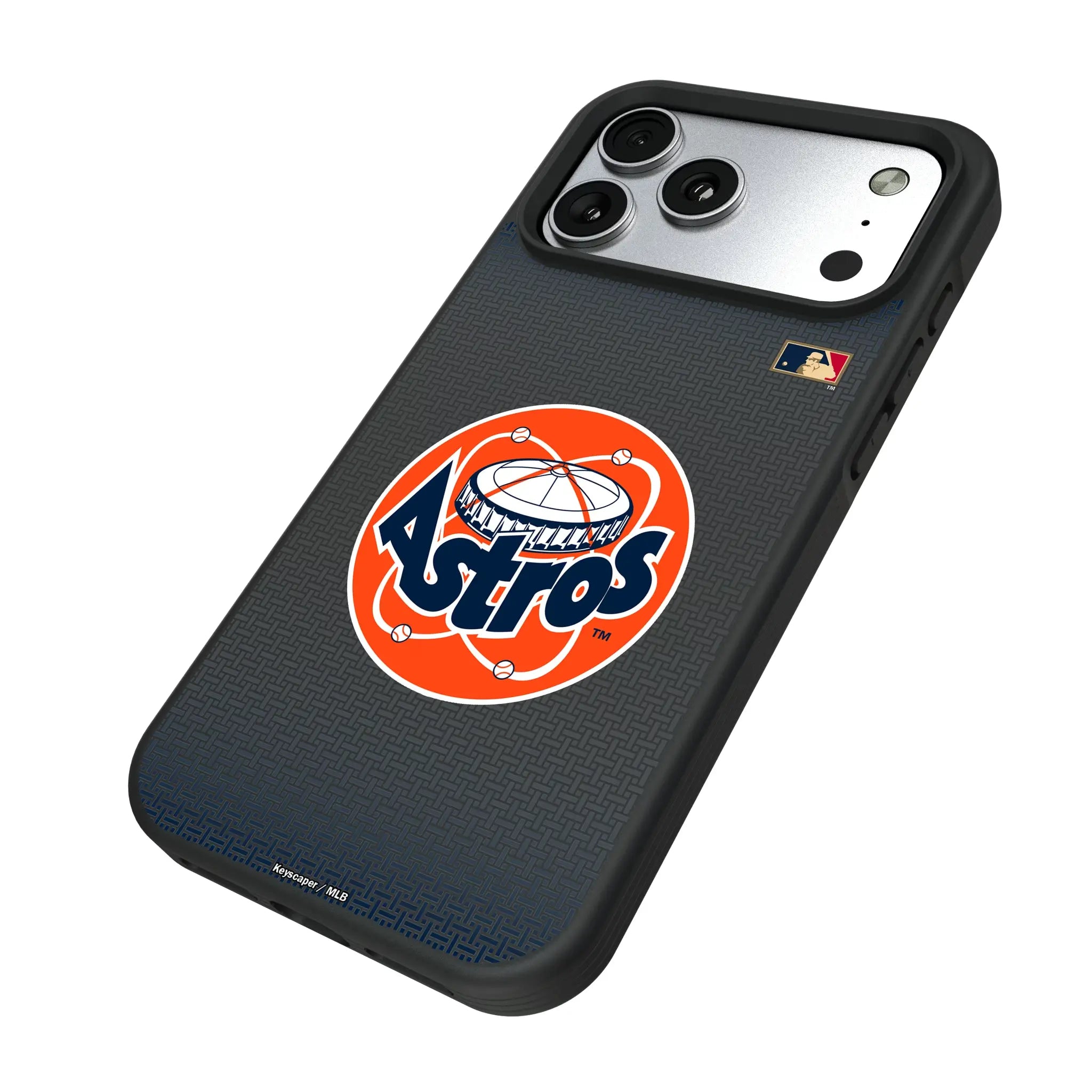 Houston Astros 1977-1993 - Cooperstown Collection Linen iPhone Bump Phone Case for Apple iPhone - Isometric View#Device_iPhone 17 Pro Max