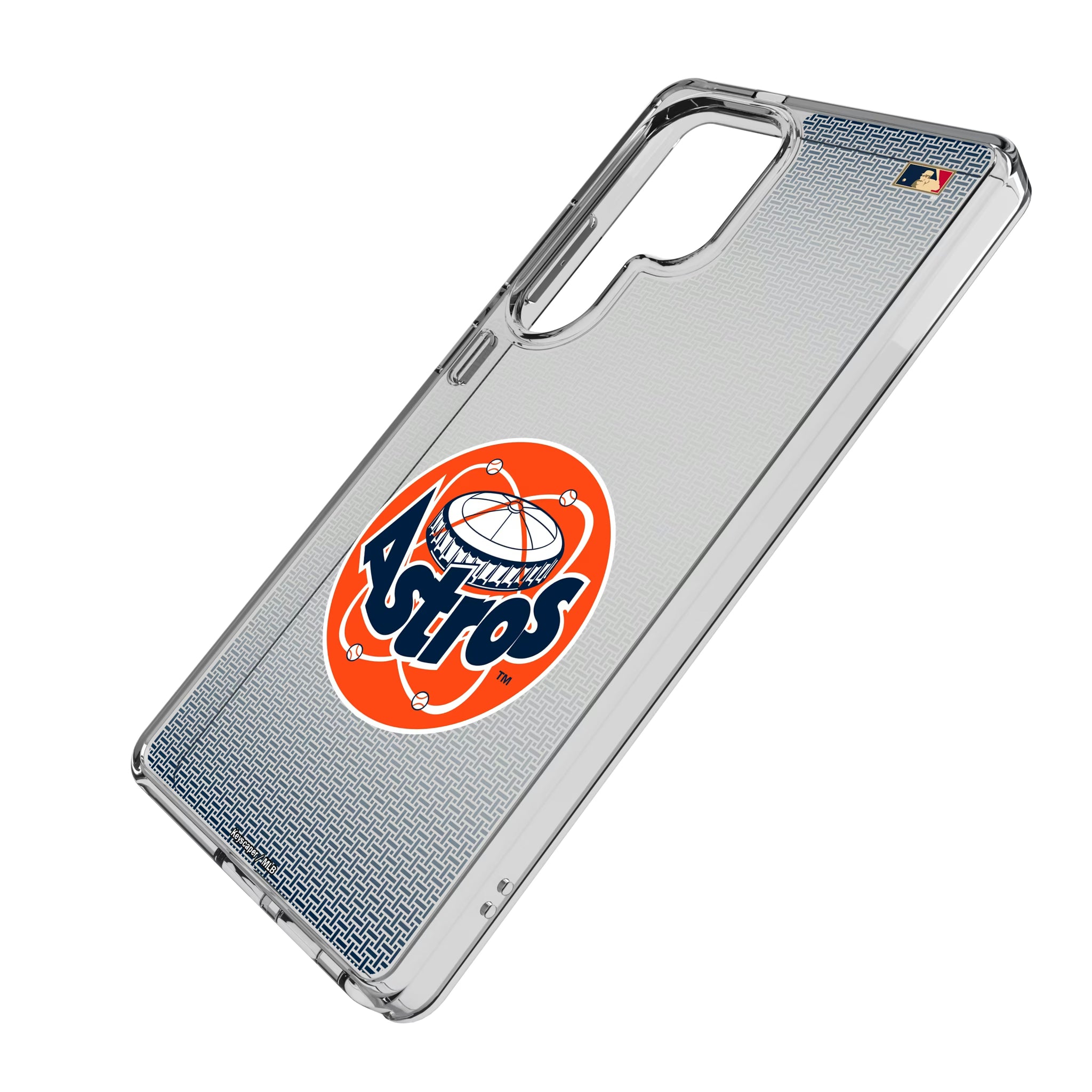 Houston Astros 1977-1993 - Cooperstown Collection Linen Galaxy Clear Phone Case for Samsung Galaxy - Isometric View