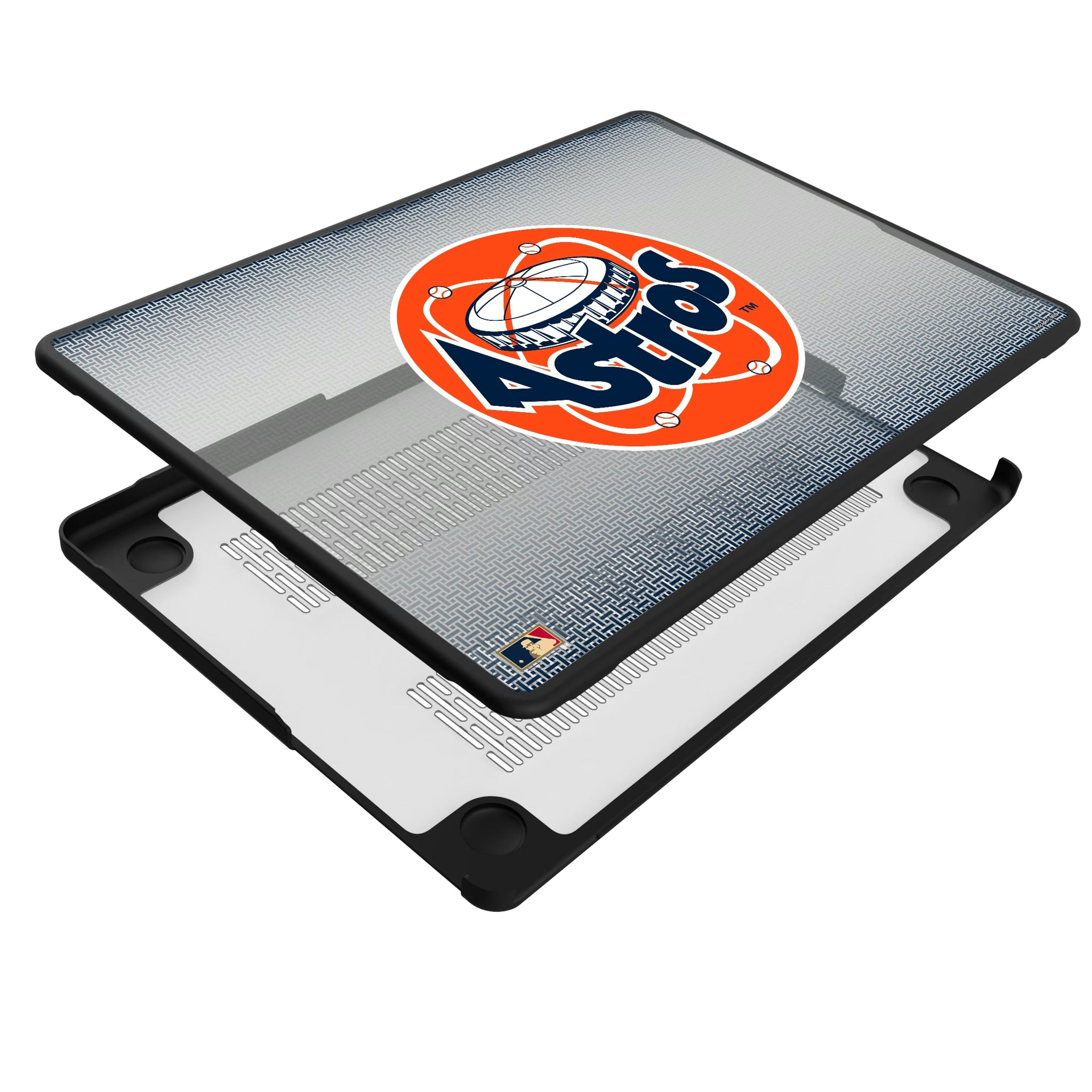 Houston Astros 1977-1993 - Cooperstown Collection Linen MacBook Laptop Case for Apple MacBook - Isometric View#Device_MacBook Pro (14-inch, 2021) / MacBook Pro (14-inch, 2023) / MacBook Pro (14-inch, 2024)
