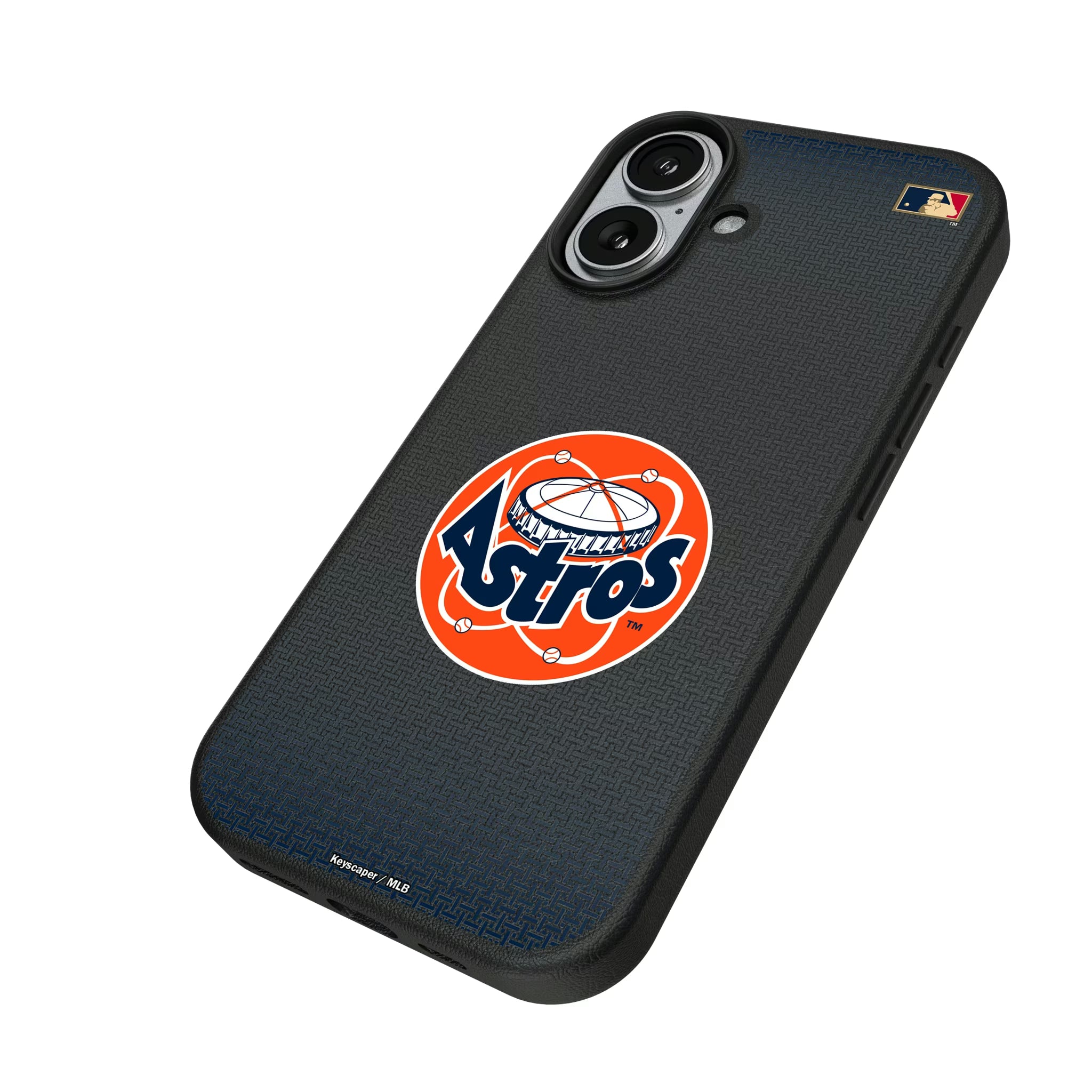 Houston Astros 1977-1993 - Cooperstown Collection Linen iPhone MagSafe Compatible Phone Case for Apple iPhone - Isometric View#Device_iPhone 17