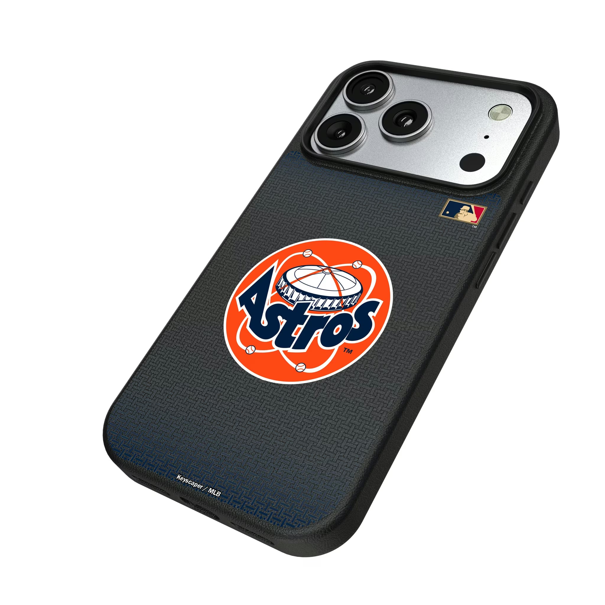 Houston Astros 1977-1993 - Cooperstown Collection Linen iPhone MagSafe Compatible Phone Case for Apple iPhone - Isometric View#Device_iPhone 17 Pro