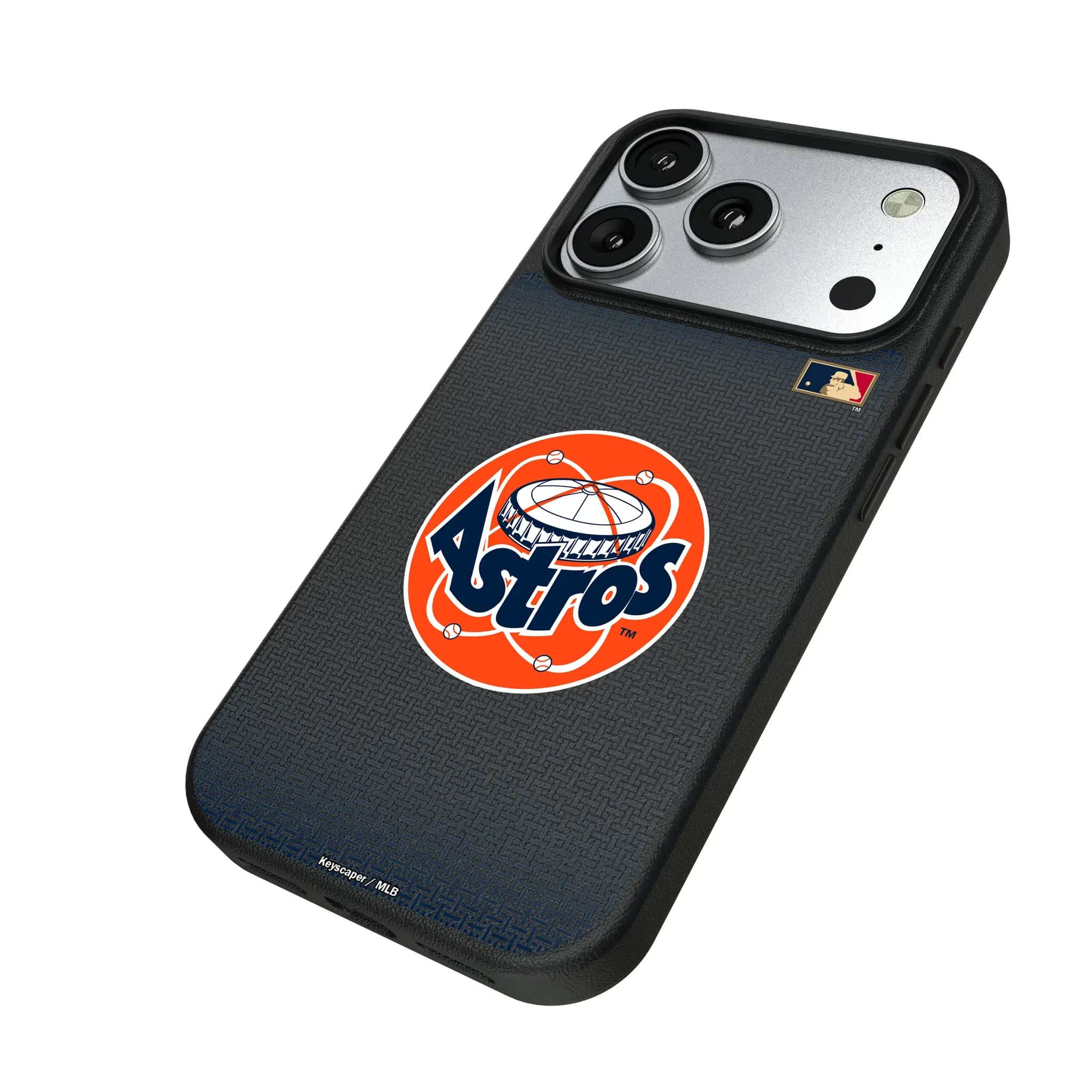 Houston Astros 1977-1993 - Cooperstown Collection Linen iPhone MagSafe Compatible Phone Case for Apple iPhone - Isometric View#Device_iPhone 17 Pro