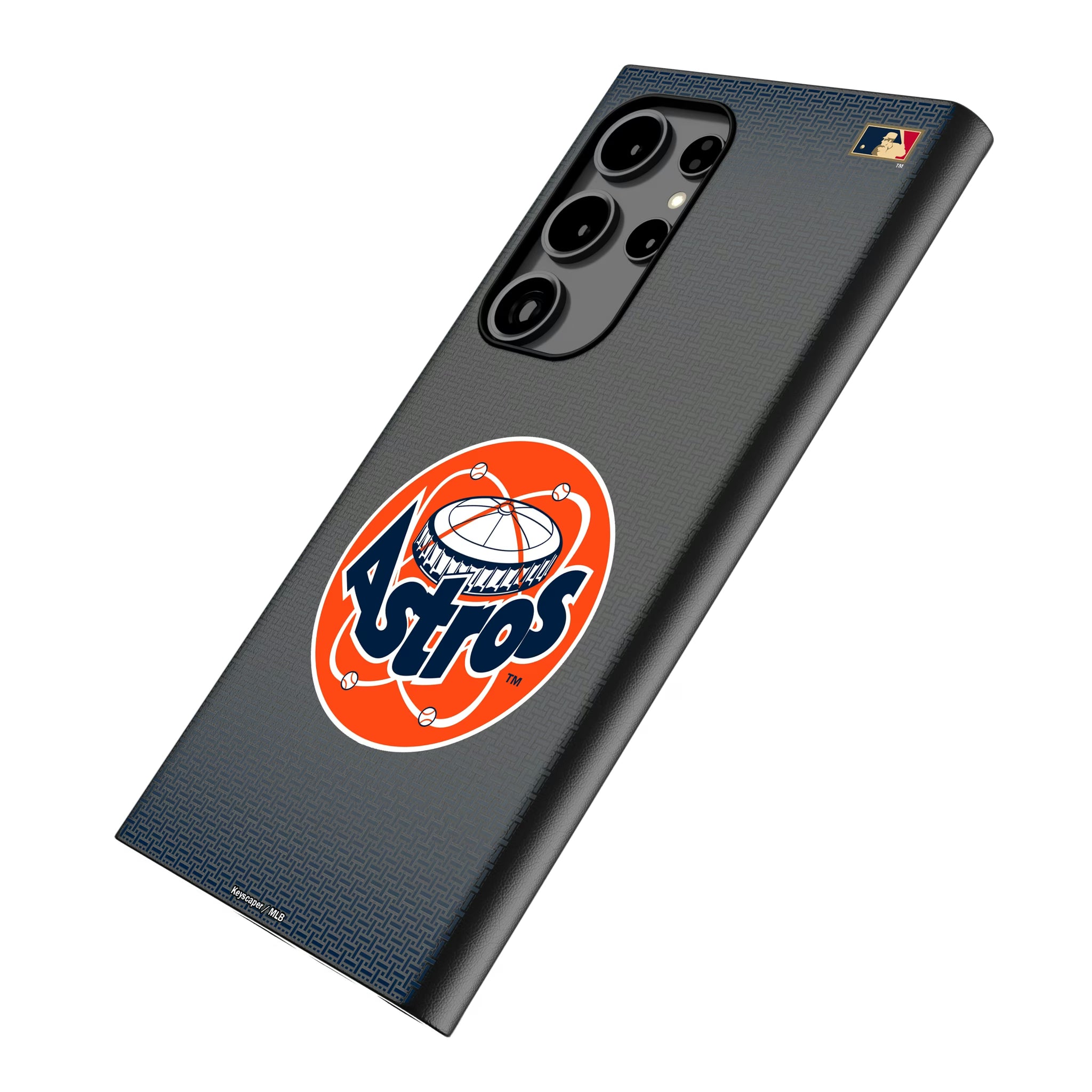 Houston Astros 1977-1993 - Cooperstown Collection Linen Galaxy MagSafe Compatible Phone Case for Samsung Galaxy - Isometric View