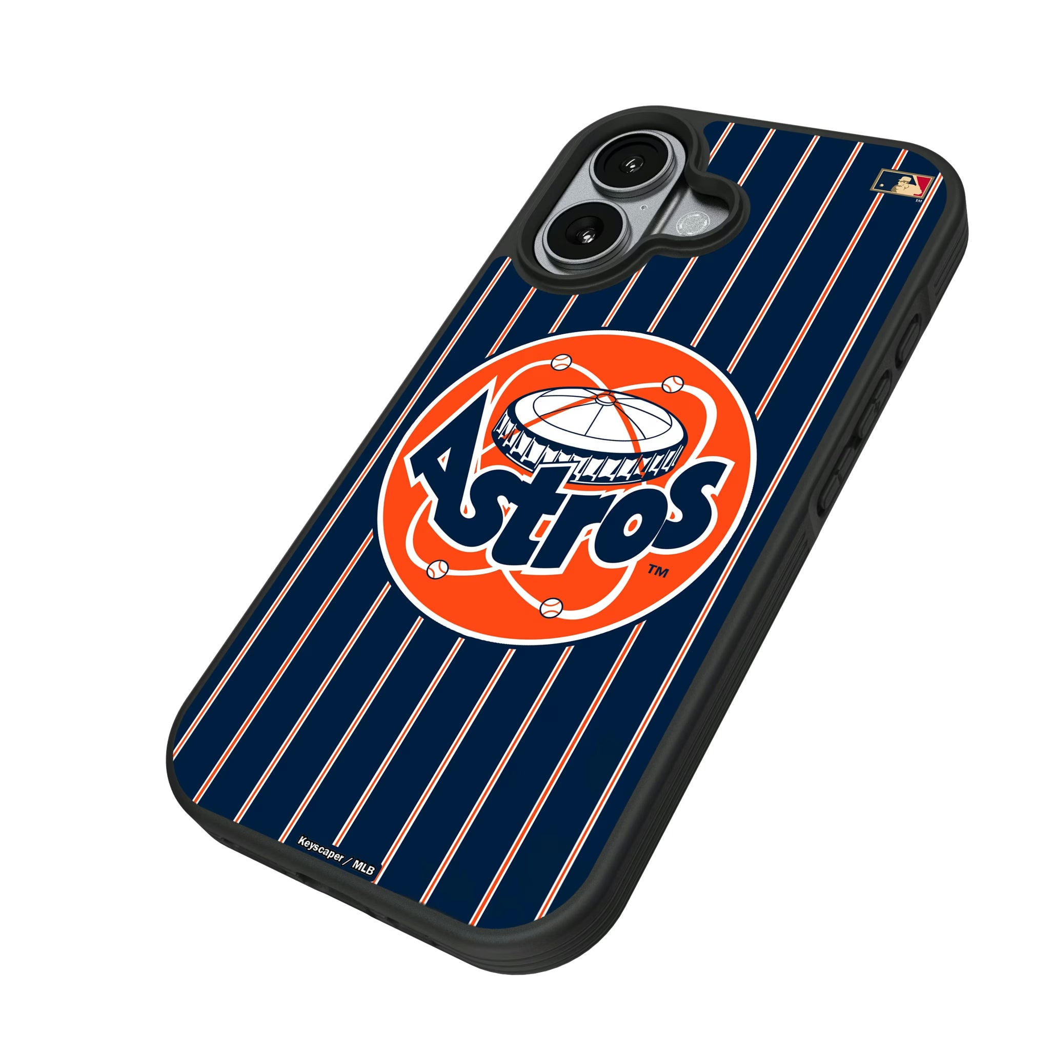 Houston Astros 1977-1993 - Cooperstown Collection Pinstripe iPhone Bump Phone Case for Apple iPhone - Isometric View#Device_iPhone 17