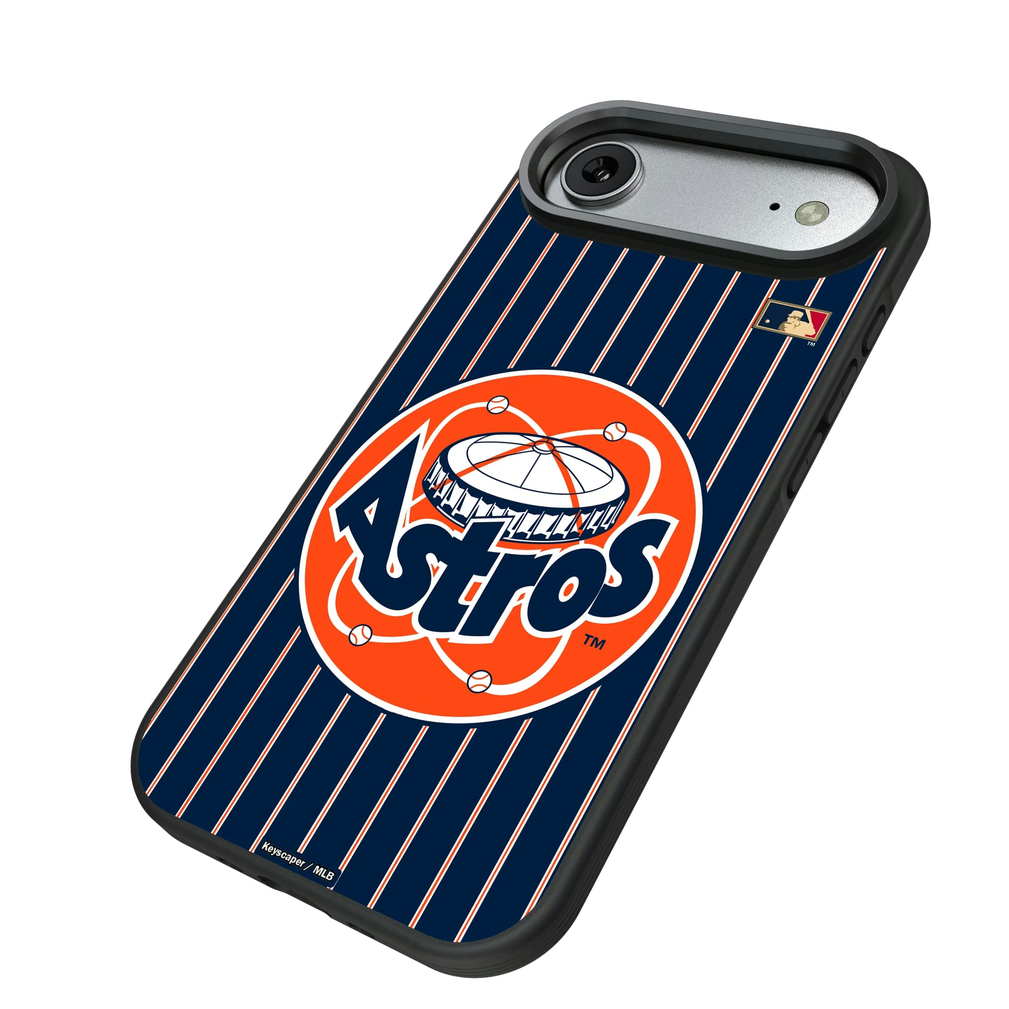 Houston Astros 1977-1993 - Cooperstown Collection Pinstripe iPhone Bump Phone Case for Apple iPhone - Isometric View#Device_iPhone Air