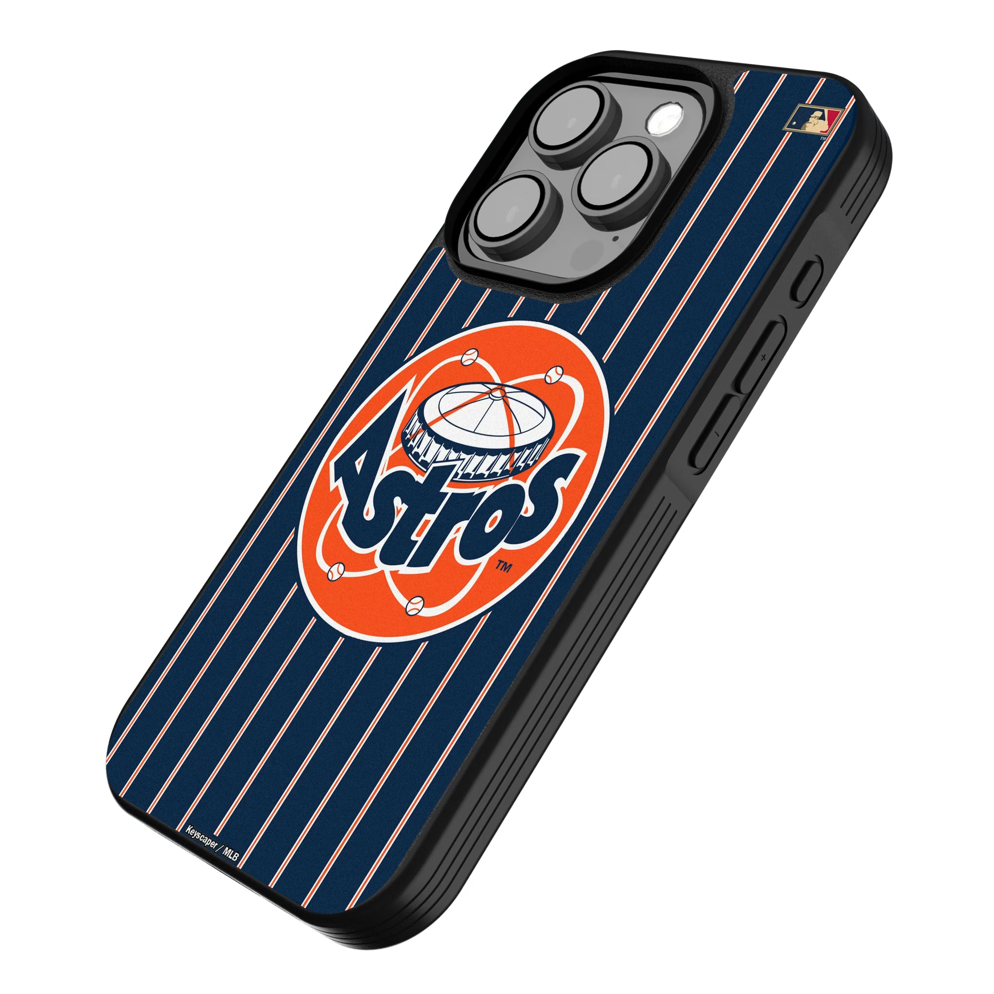 Houston Astros 1977-1993 - Cooperstown Collection Pinstripe iPhone Bump Phone Case for Apple iPhone - Isometric View