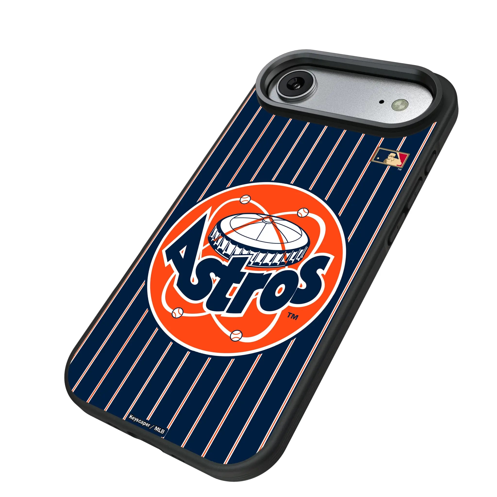 Houston Astros 1977-1993 - Cooperstown Collection Pinstripe iPhone Bump Phone Case for Apple iPhone - Isometric View#Device_iPhone Air