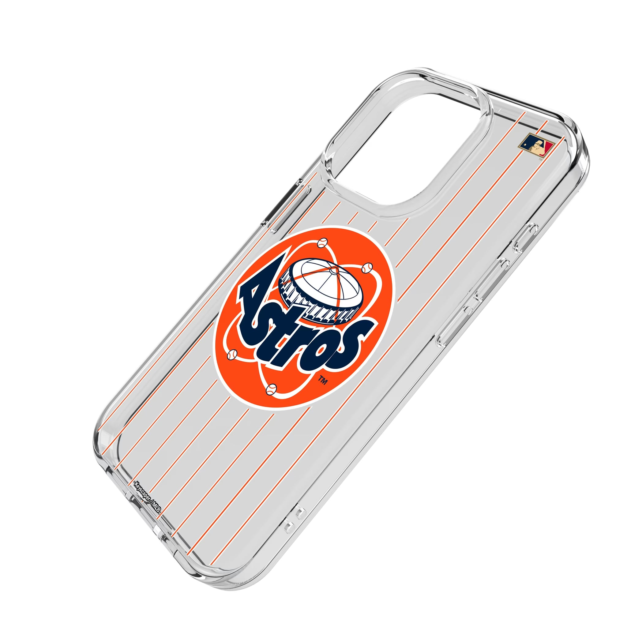 Houston Astros 1977-1993 - Cooperstown Collection Pinstripe iPhone Clear Phone Case for Apple iPhone - Isometric View