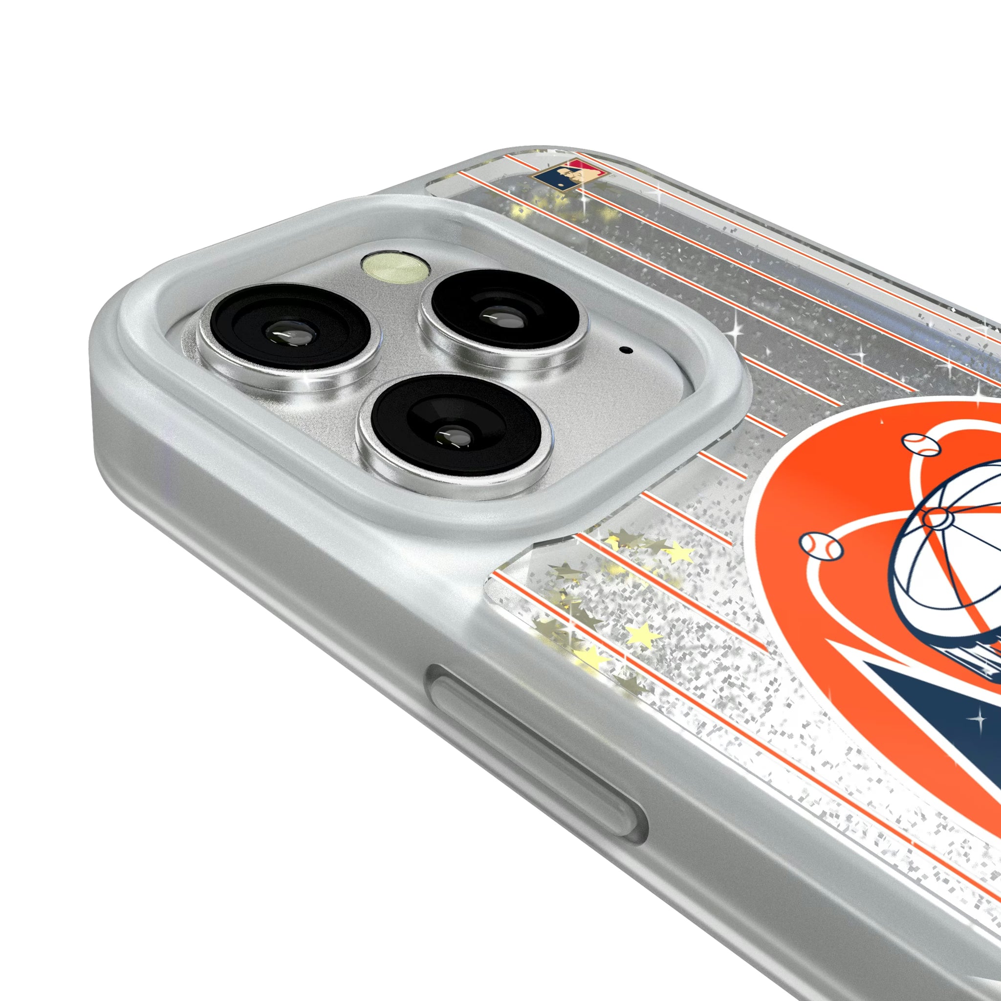Houston Astros 1977-1993 - Cooperstown Collection Pinstripe iPhone Glitter Phone Case for Apple iPhone - Detail#Device_iPhone 16 Pro