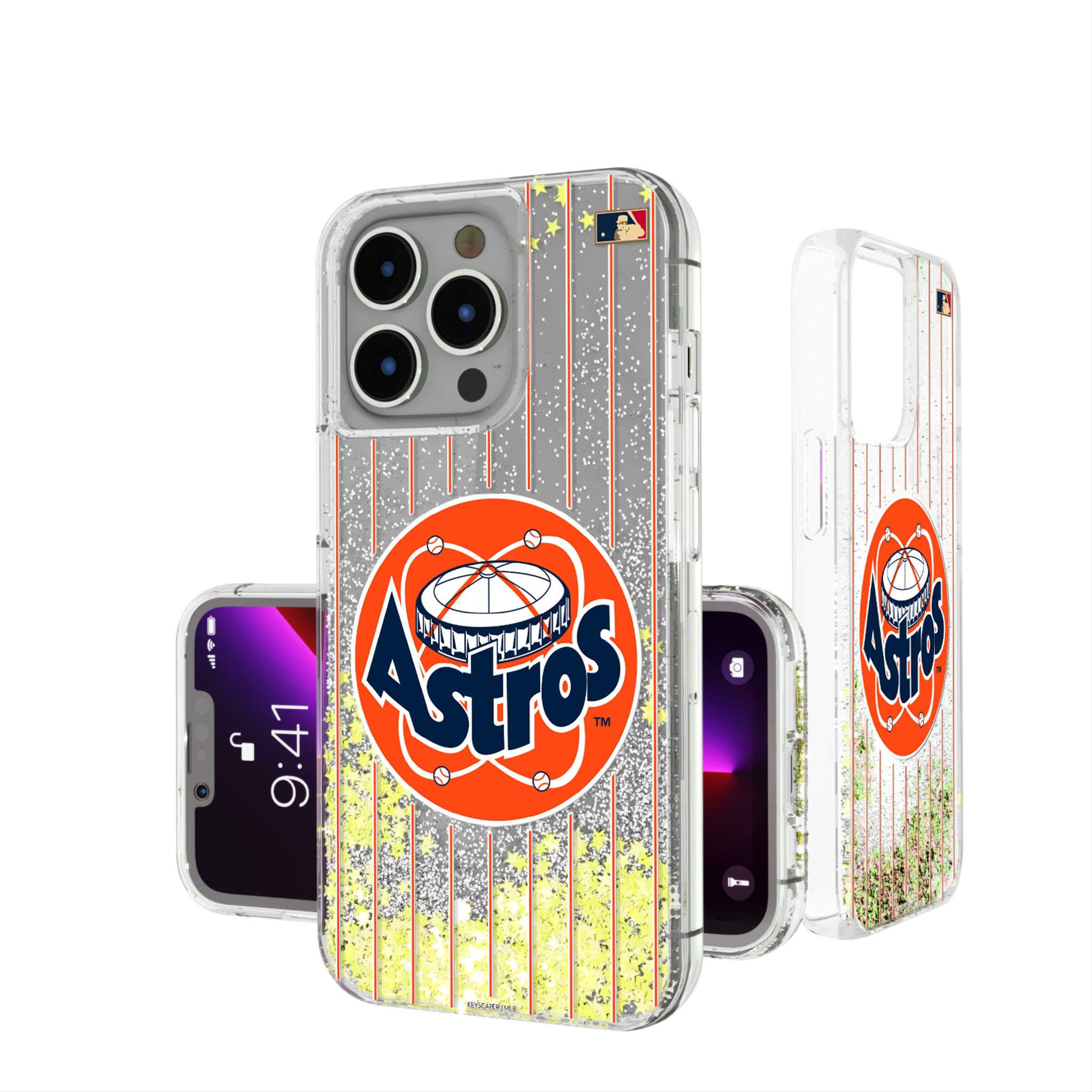Houston Astros 1977-1993 - Cooperstown Collection Pinstripe iPhone Glitter Phone Case for Apple iPhone