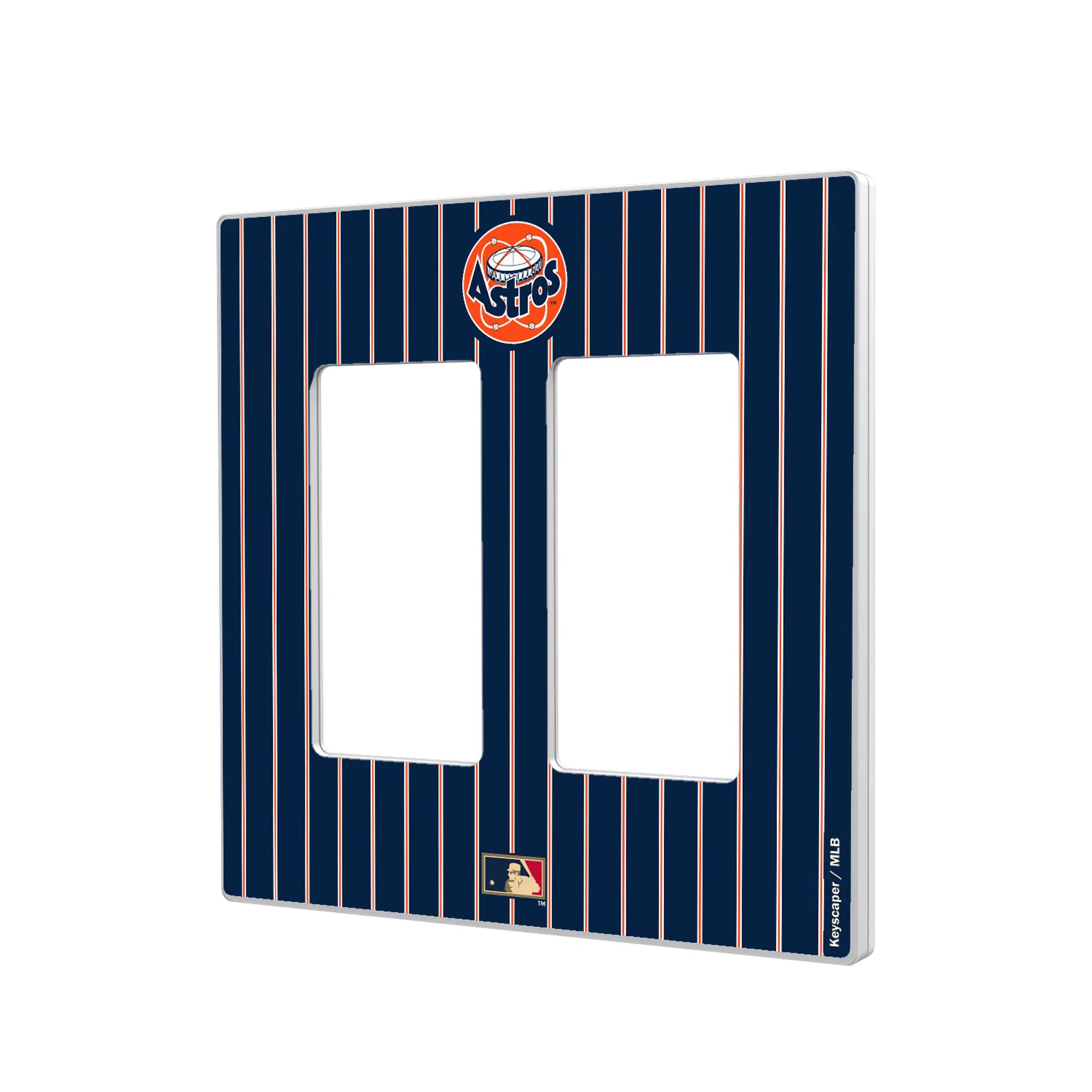 Houston Astros 1977-1993 - Cooperstown Collection Pinstripe Hidden-Screw Light Switch Plate#Style_Double Rocker