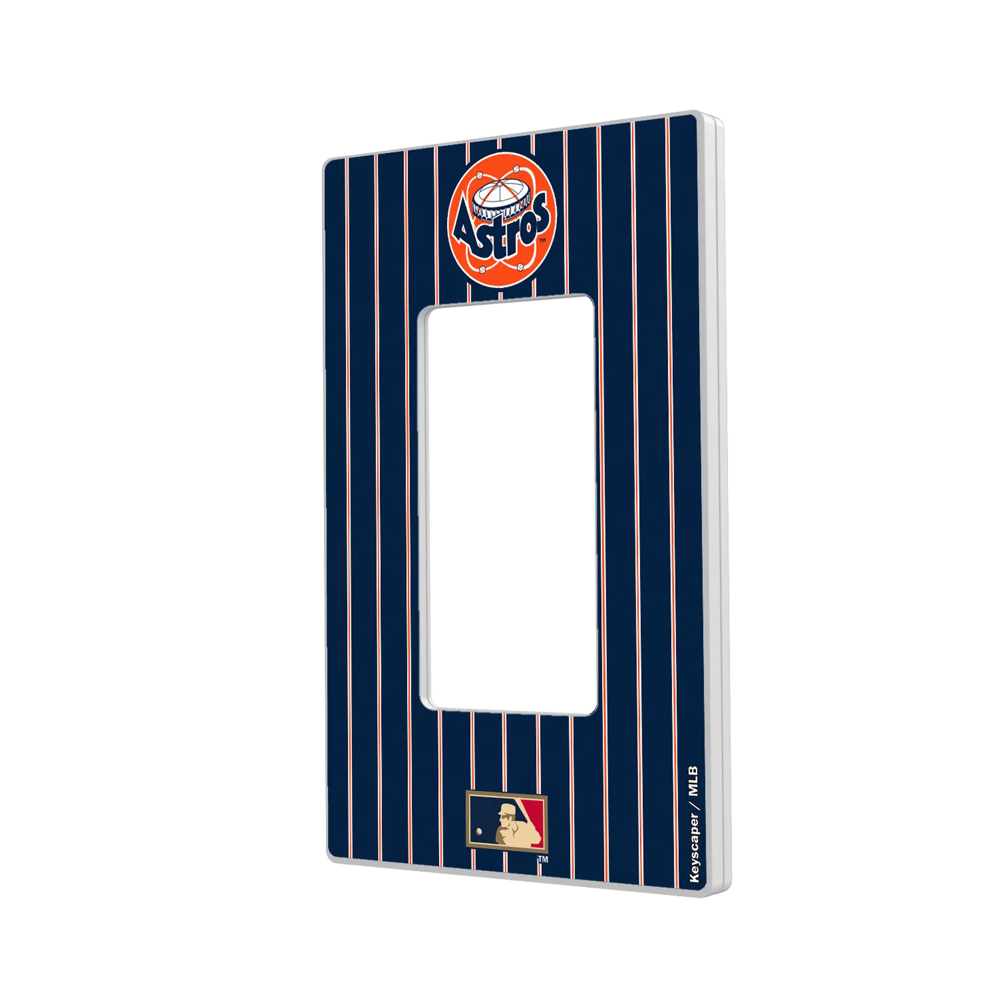 Houston Astros 1977-1993 - Cooperstown Collection Pinstripe Hidden-Screw Light Switch Plate#Style_Single Rocker