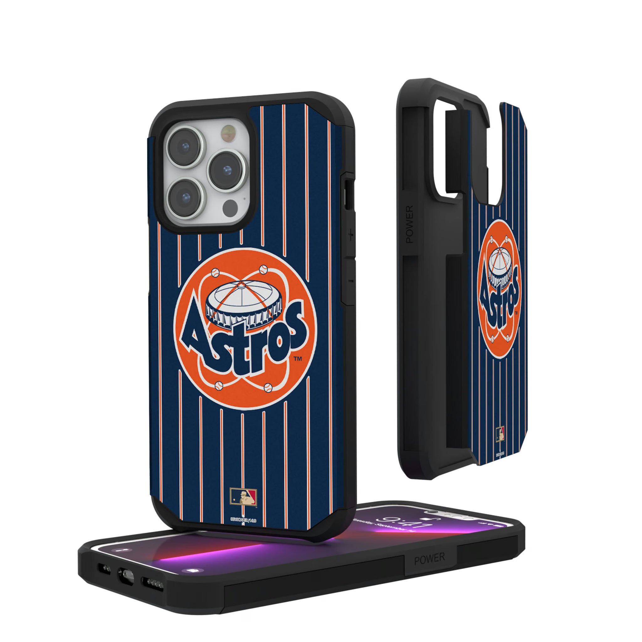 Houston Astros 1977-1993 - Cooperstown Collection Pinstripe iPhone Rugged Phone Case for Apple iPhone