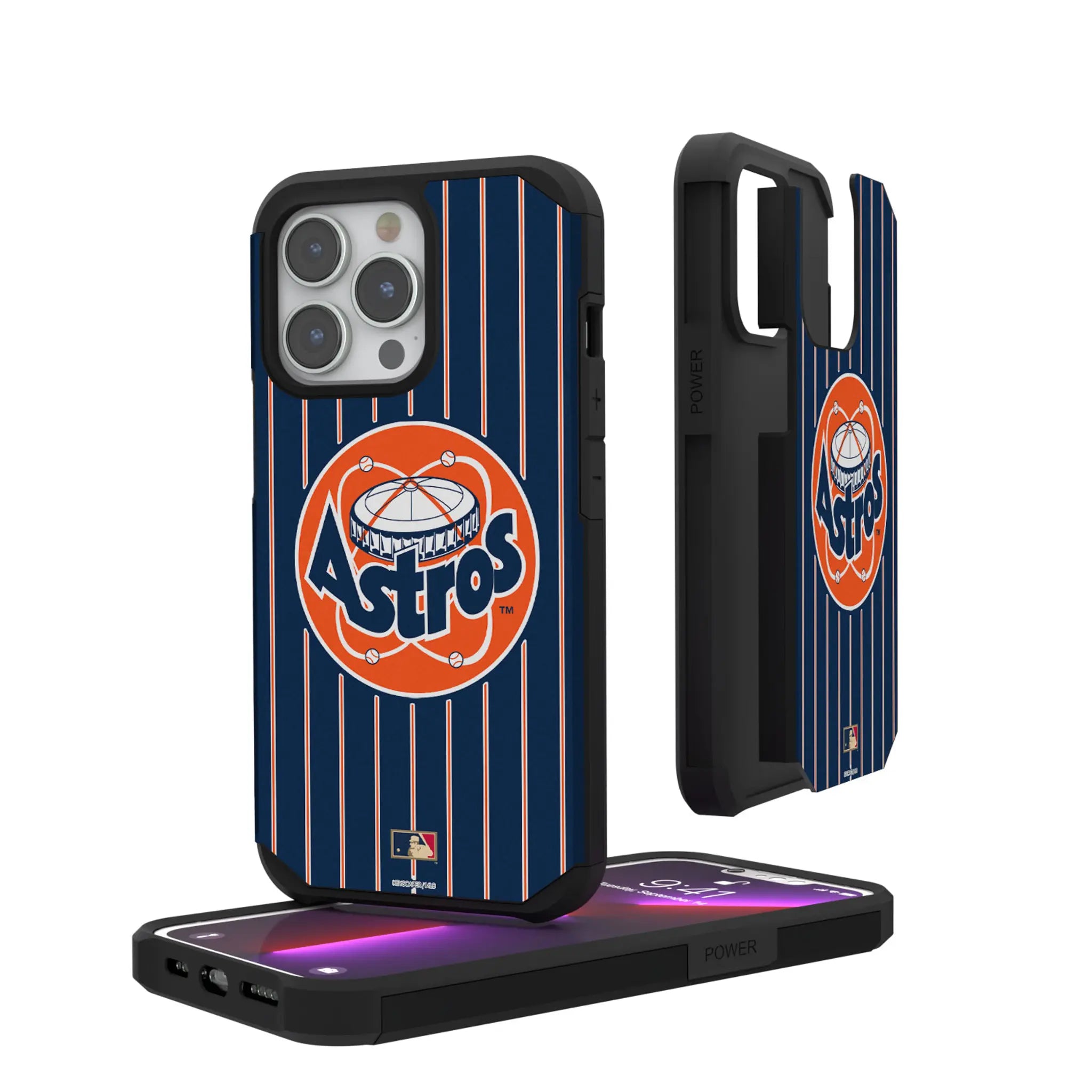 Houston Astros 1977-1993 - Cooperstown Collection Pinstripe iPhone Rugged Phone Case for Apple iPhone