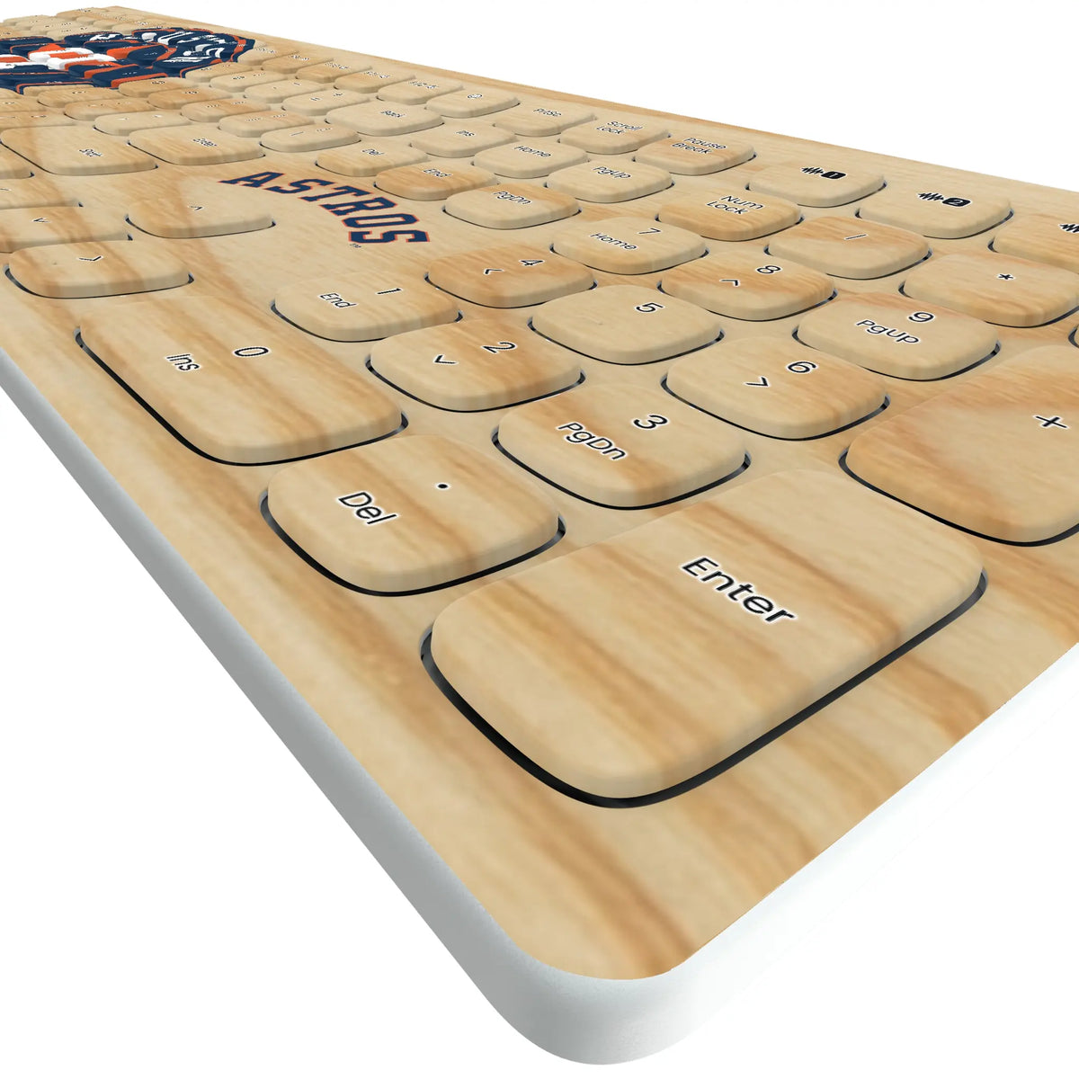 Houston Astros Baseball Bat KKB605 Curved Wireless Keyboard - Detail