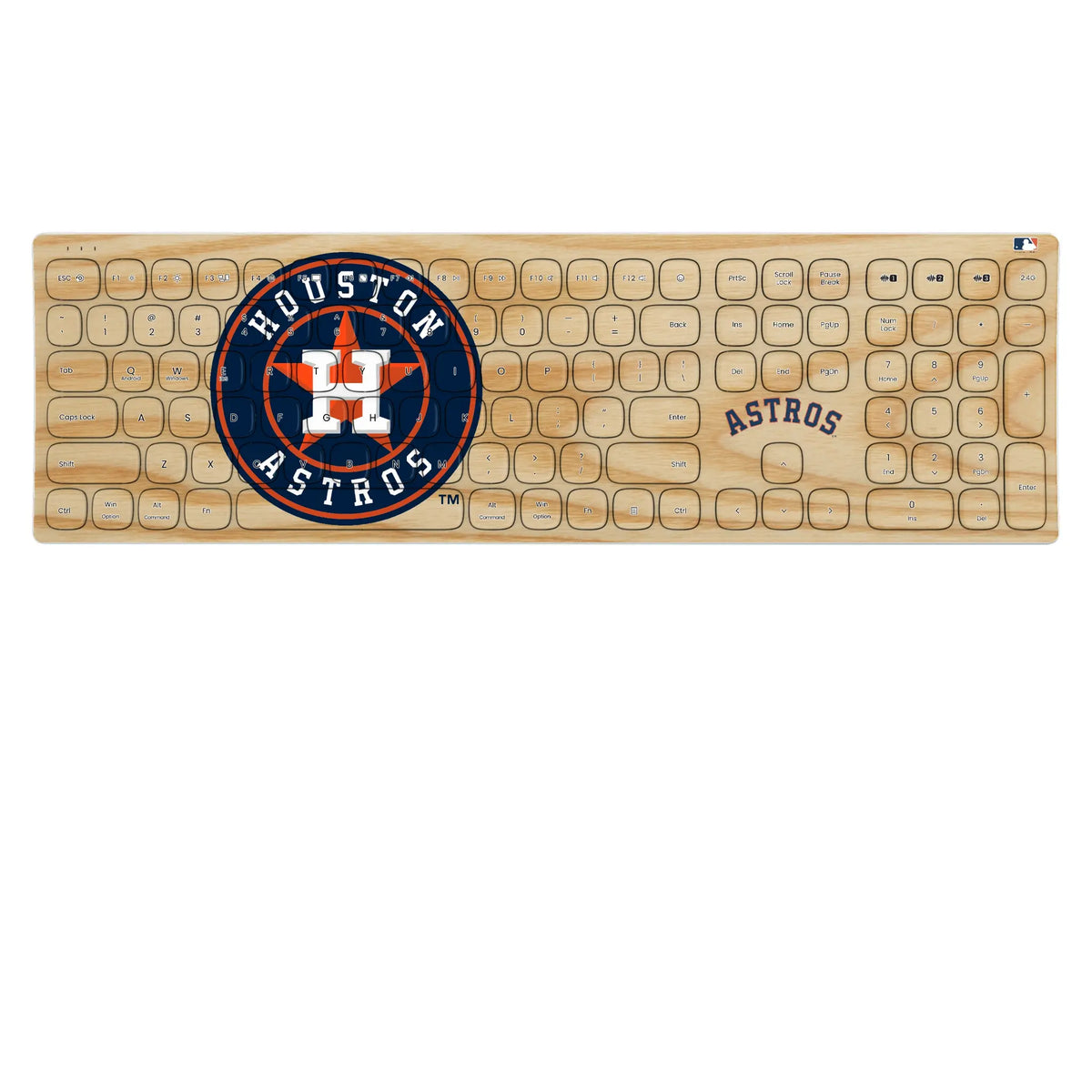 Houston Astros Baseball Bat KKB605 Curved Wireless Keyboard