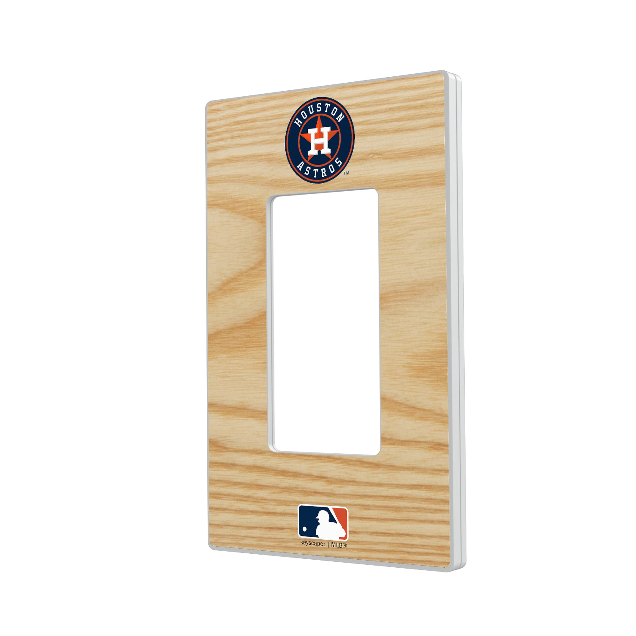 Houston Astros Baseball Bat Hidden-Screw Light Switch Plate#Style_Single Rocker