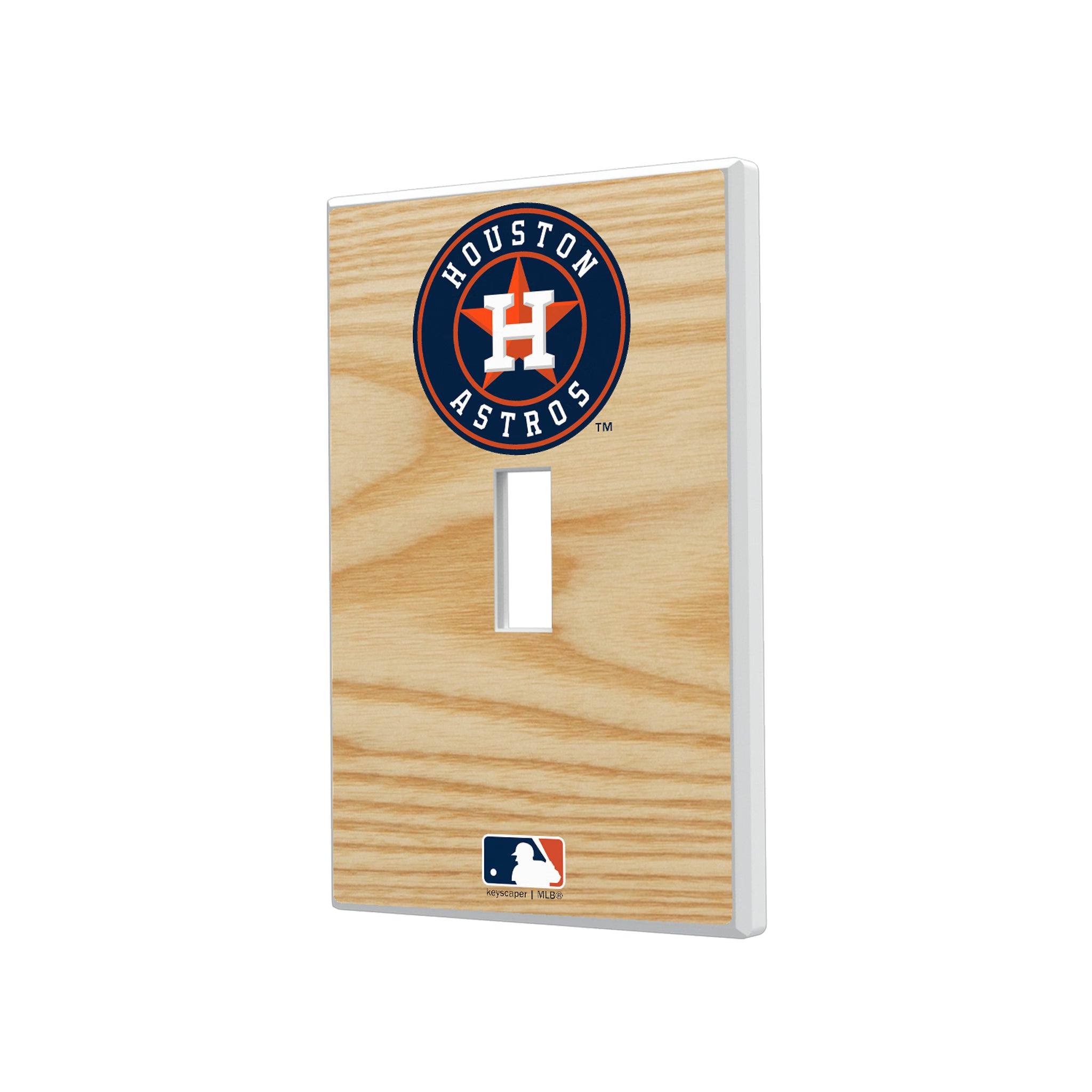 Houston Astros Baseball Bat Hidden-Screw Light Switch Plate#Style_Single Toggle