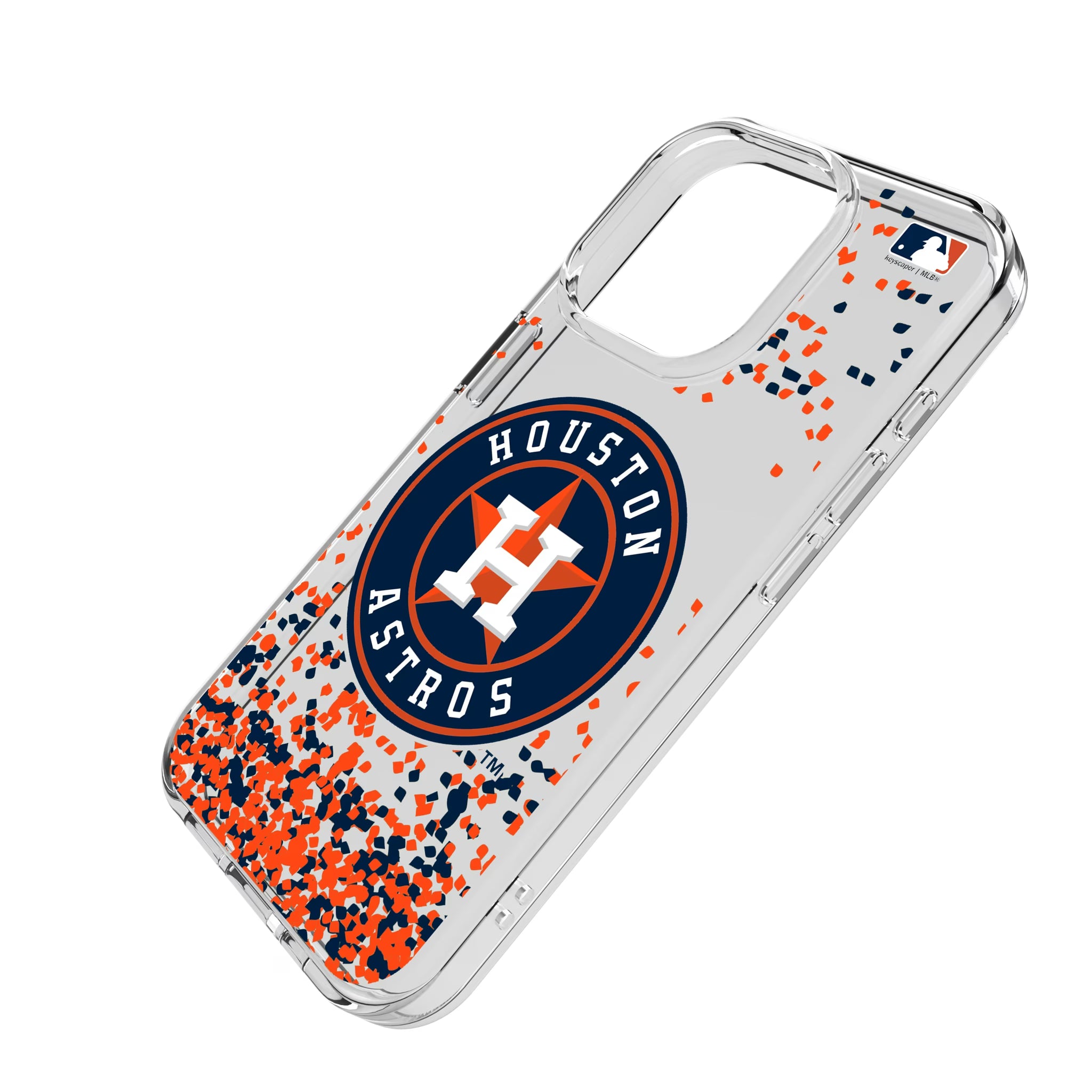 Houston Astros Confetti iPhone Clear Phone Case for Apple iPhone - Isometric View