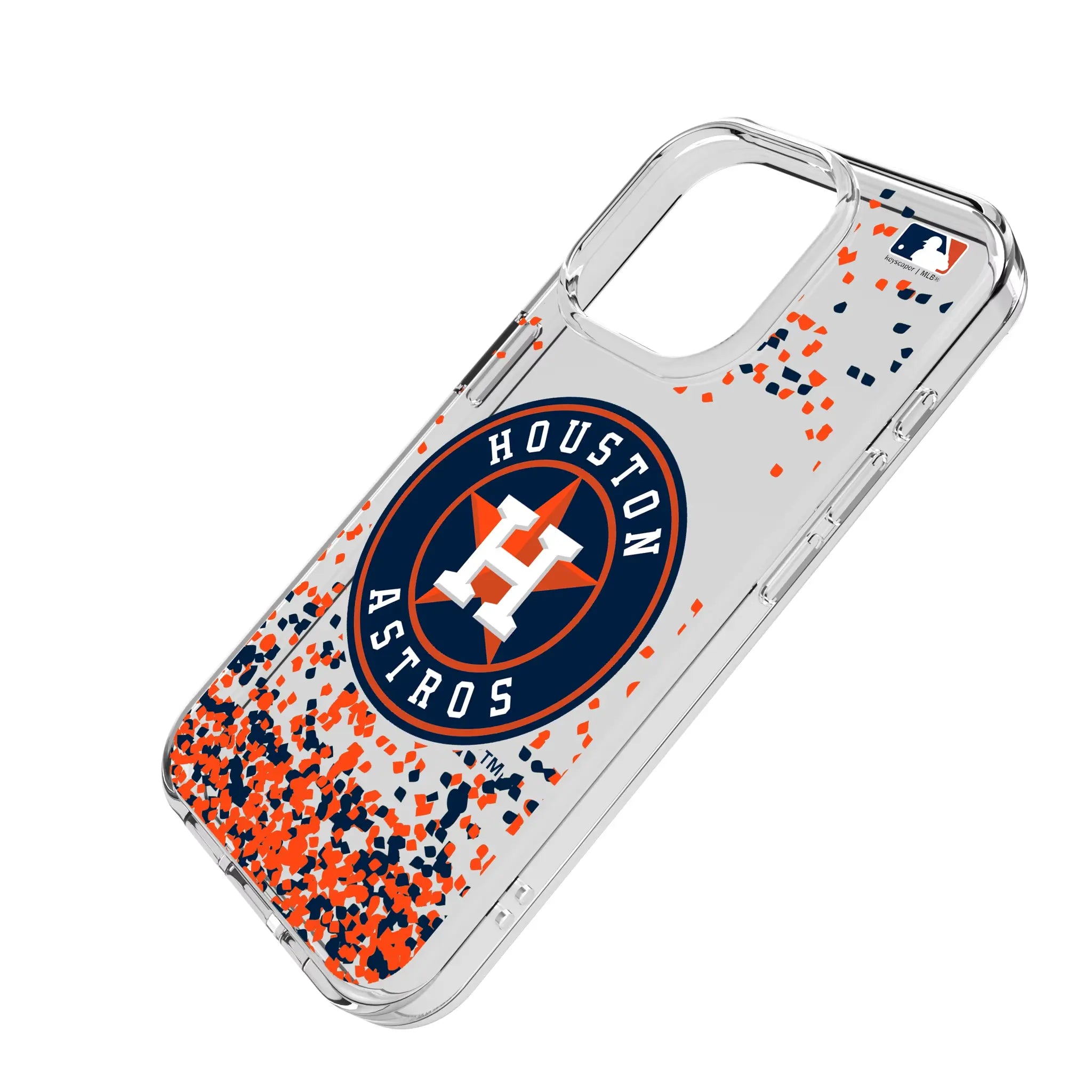 Houston Astros Confetti iPhone Clear Phone Case for Apple iPhone - Isometric View