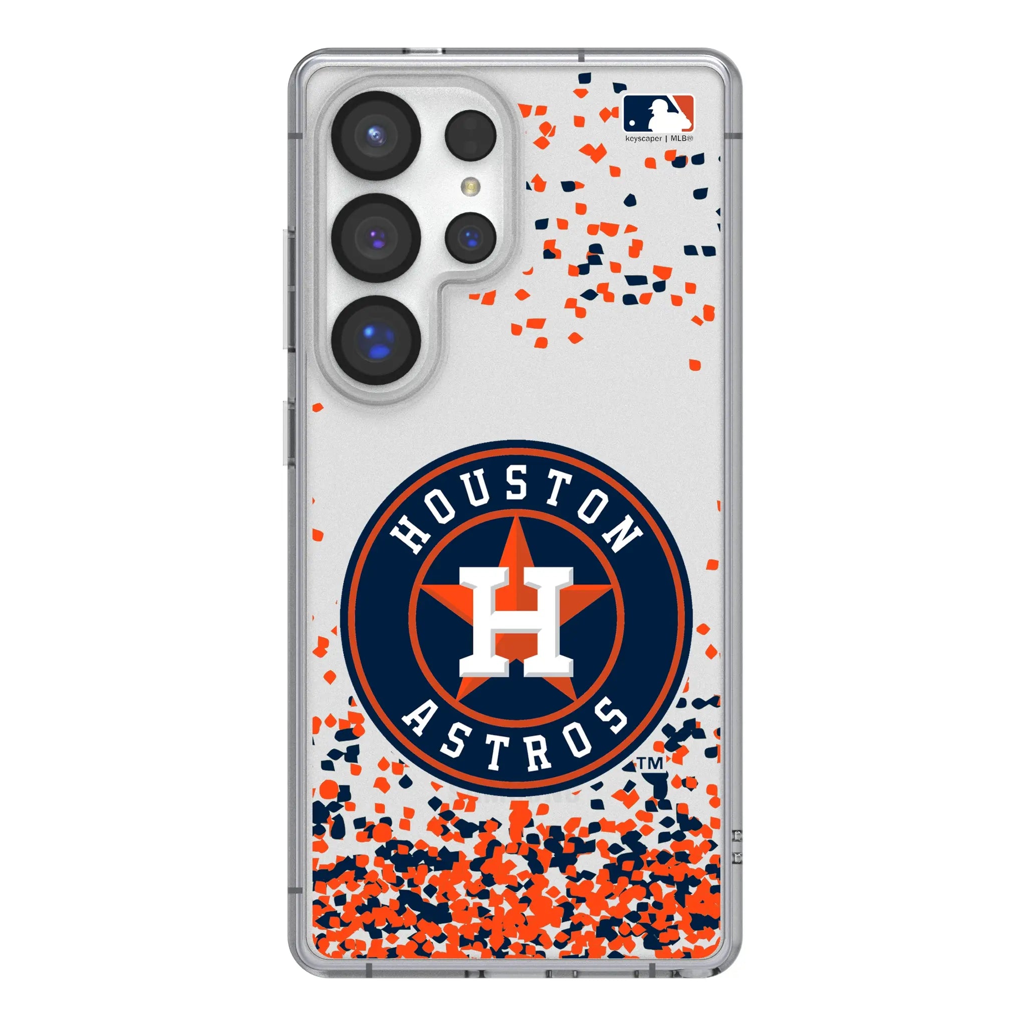 Houston Astros Confetti Galaxy Clear Phone Case for Samsung Galaxy#Device_Galaxy S25 Ultra