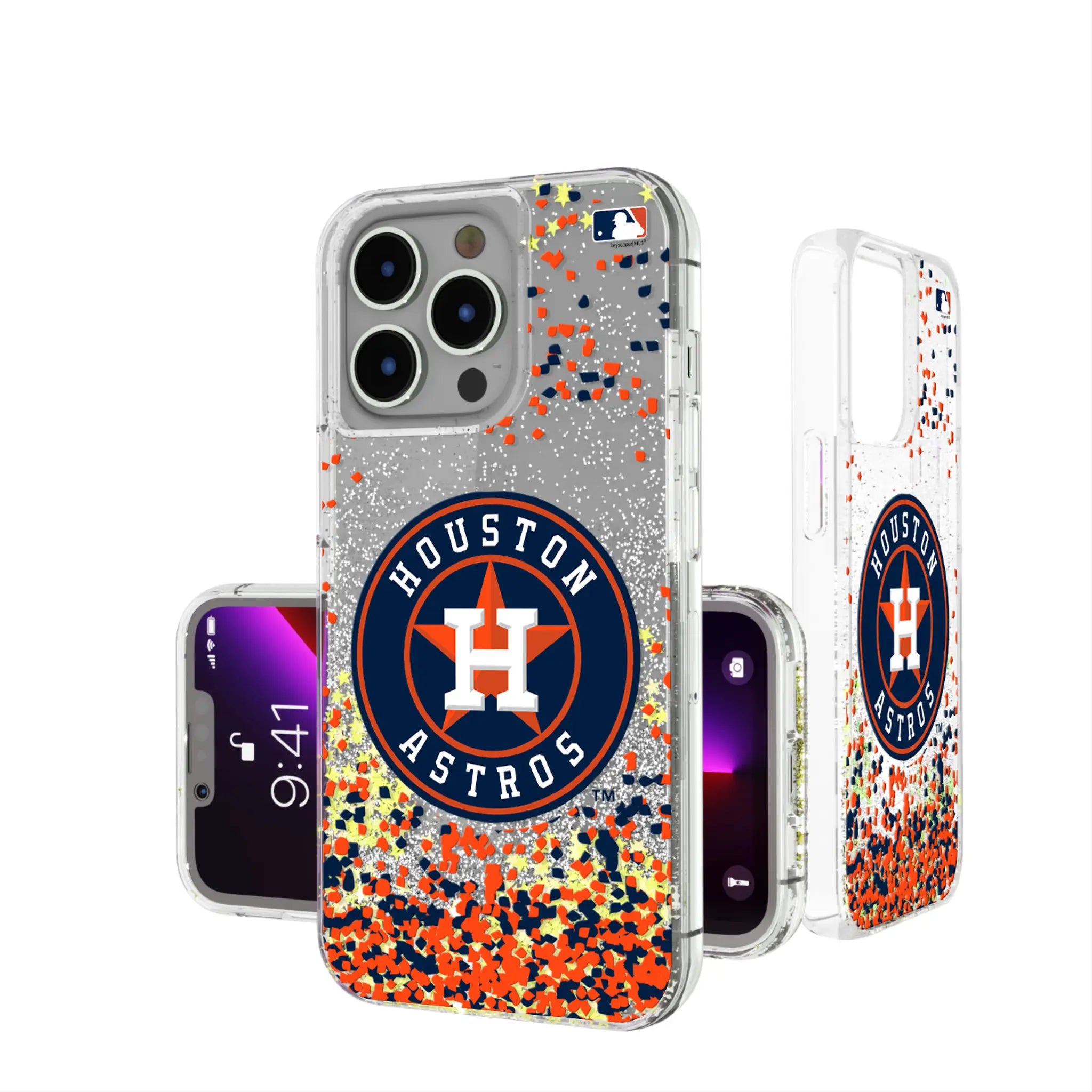 Houston Astros Confetti iPhone Glitter Phone Case for Apple iPhone